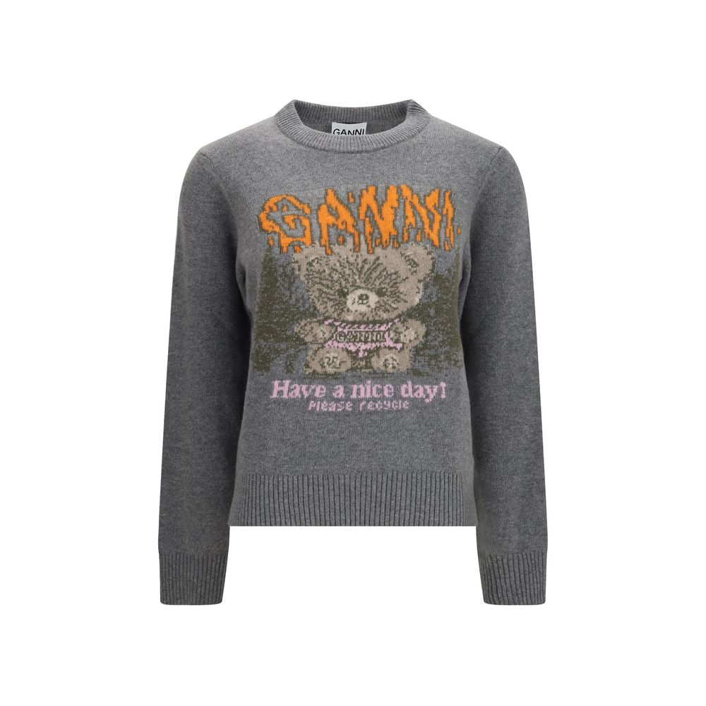Ganni Grauer Oves Aries Wollpullover