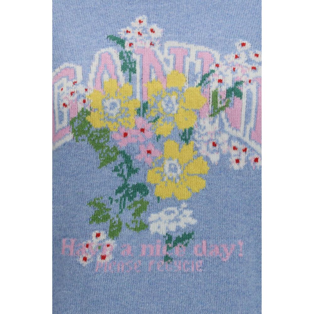 Ganni Blauer Wollpullover Oves Aries