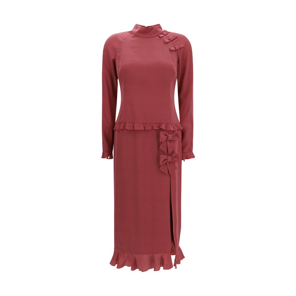 Alessandra Rich Bordeaux Seiden-Freizeitkleid