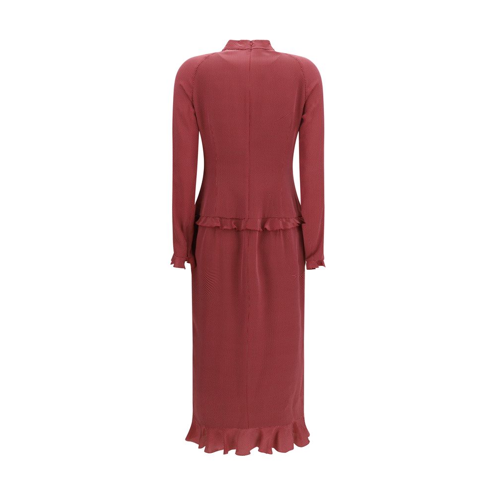 Alessandra Rich Bordeaux Seiden-Freizeitkleid