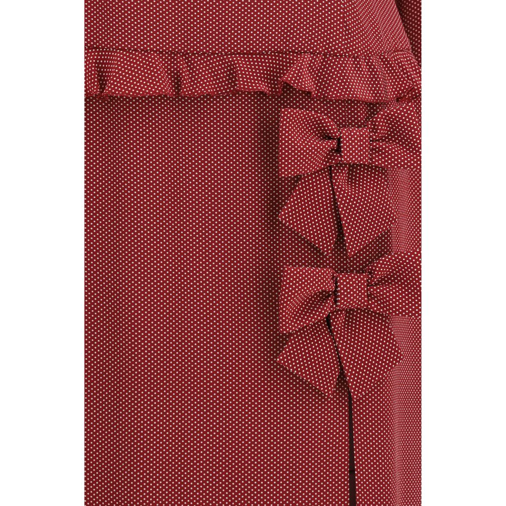 Alessandra Rich Bordeaux Seiden-Freizeitkleid