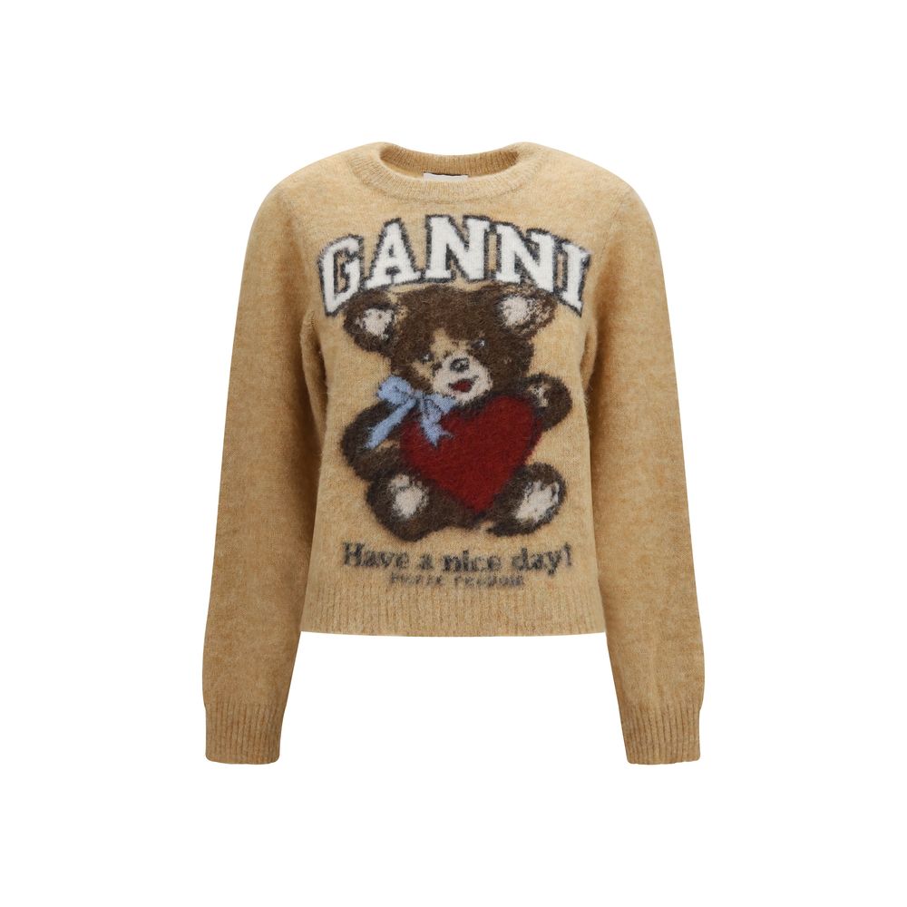 Ganni Beige Polyamid-Sweatshirt