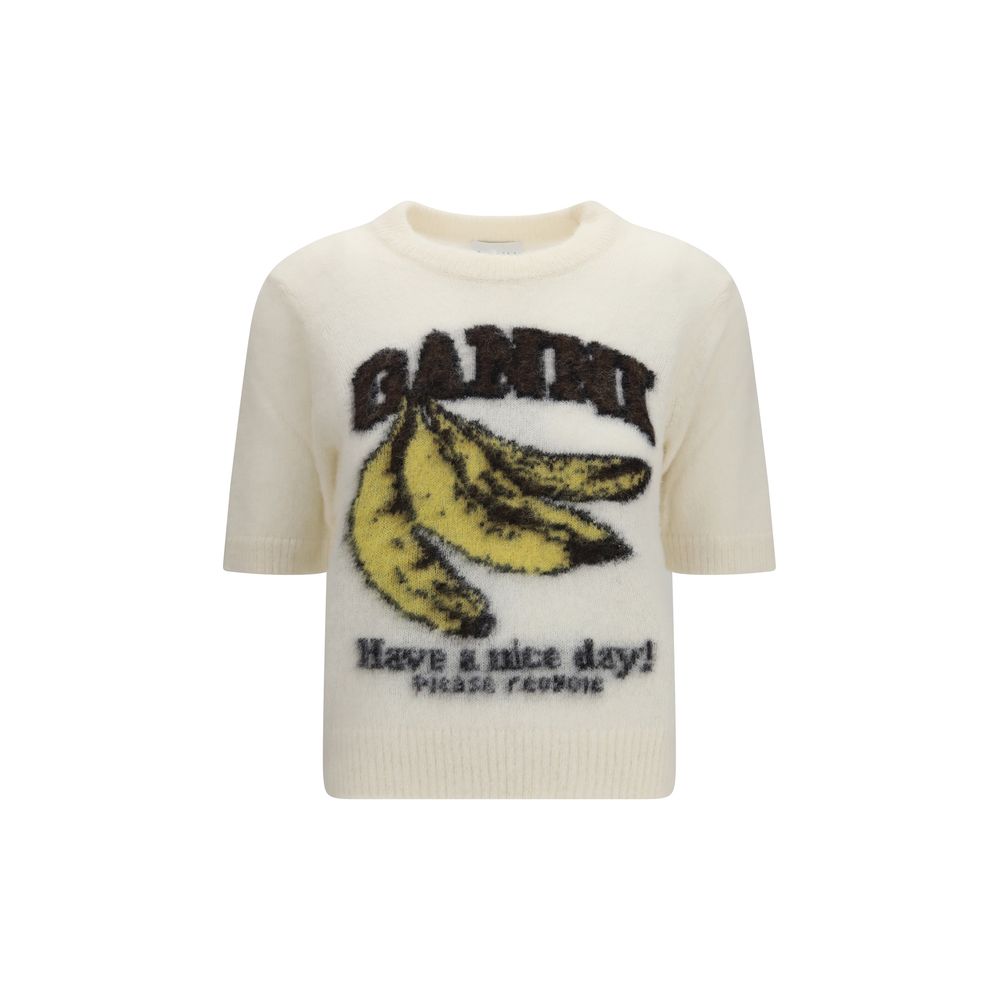 Ganni Beige Alpaka Vicugna Pacos T-Shirt