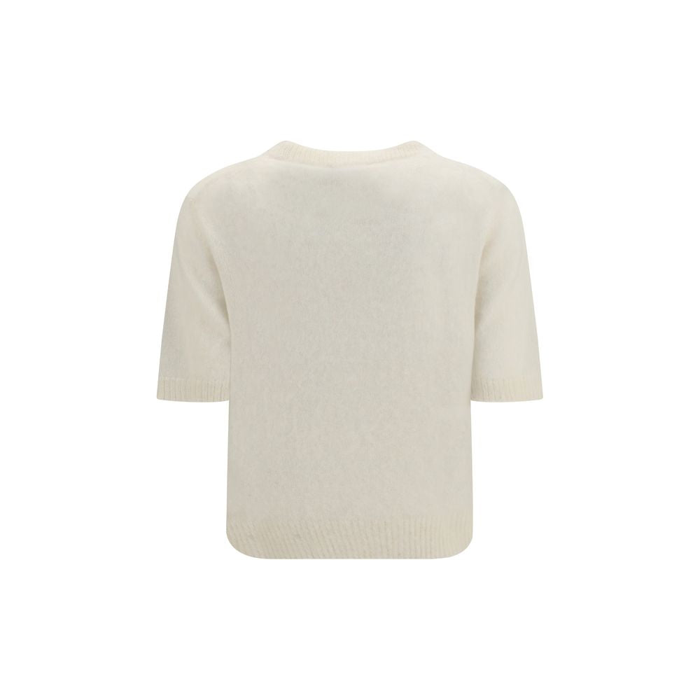 Ganni Beige Alpaka Vicugna Pacos T-Shirt