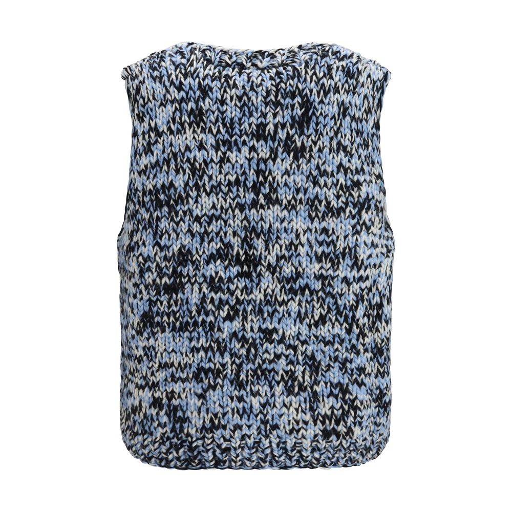 Ganni Ärmelloser Pullover aus Wolle Oves Aries in Multicolor