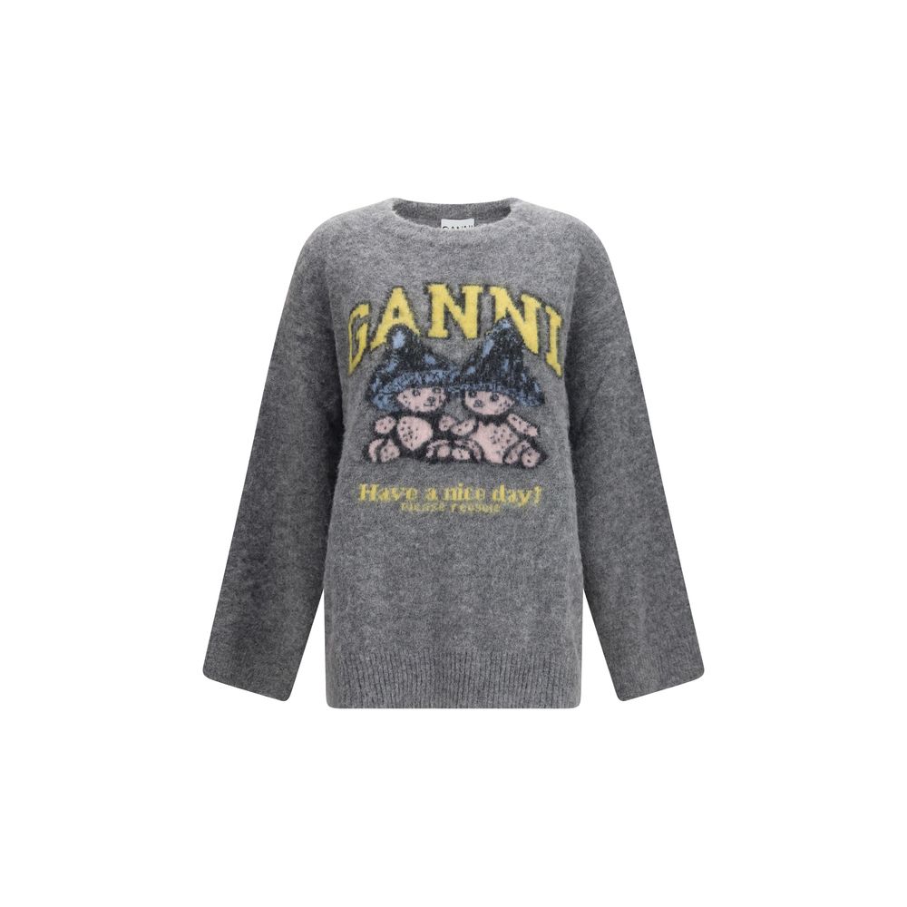 Ganni Graues Alpaka Vicugna Pacos Sweatshirt
