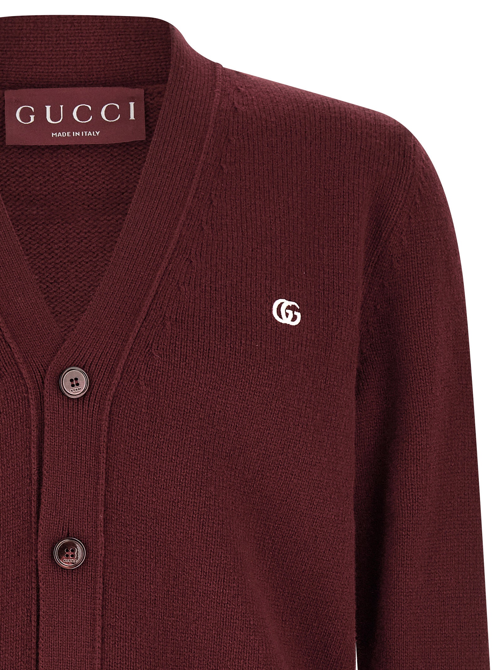 Gucci Kaschmir-Strickjacke in Bordeaux