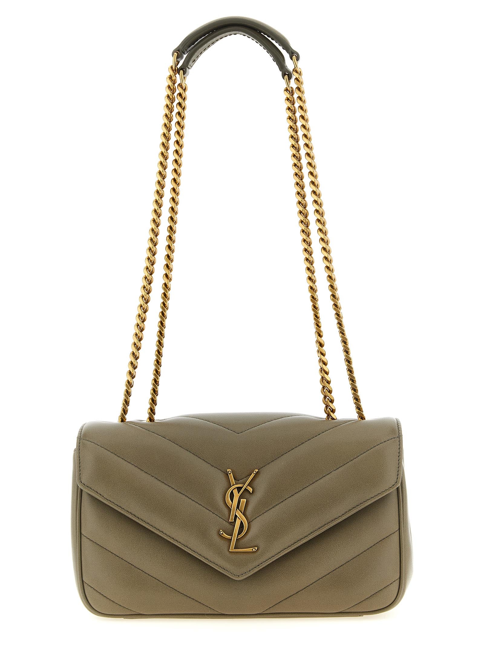 Saint Laurent Schultertasche aus zweifarbigem Lammleder