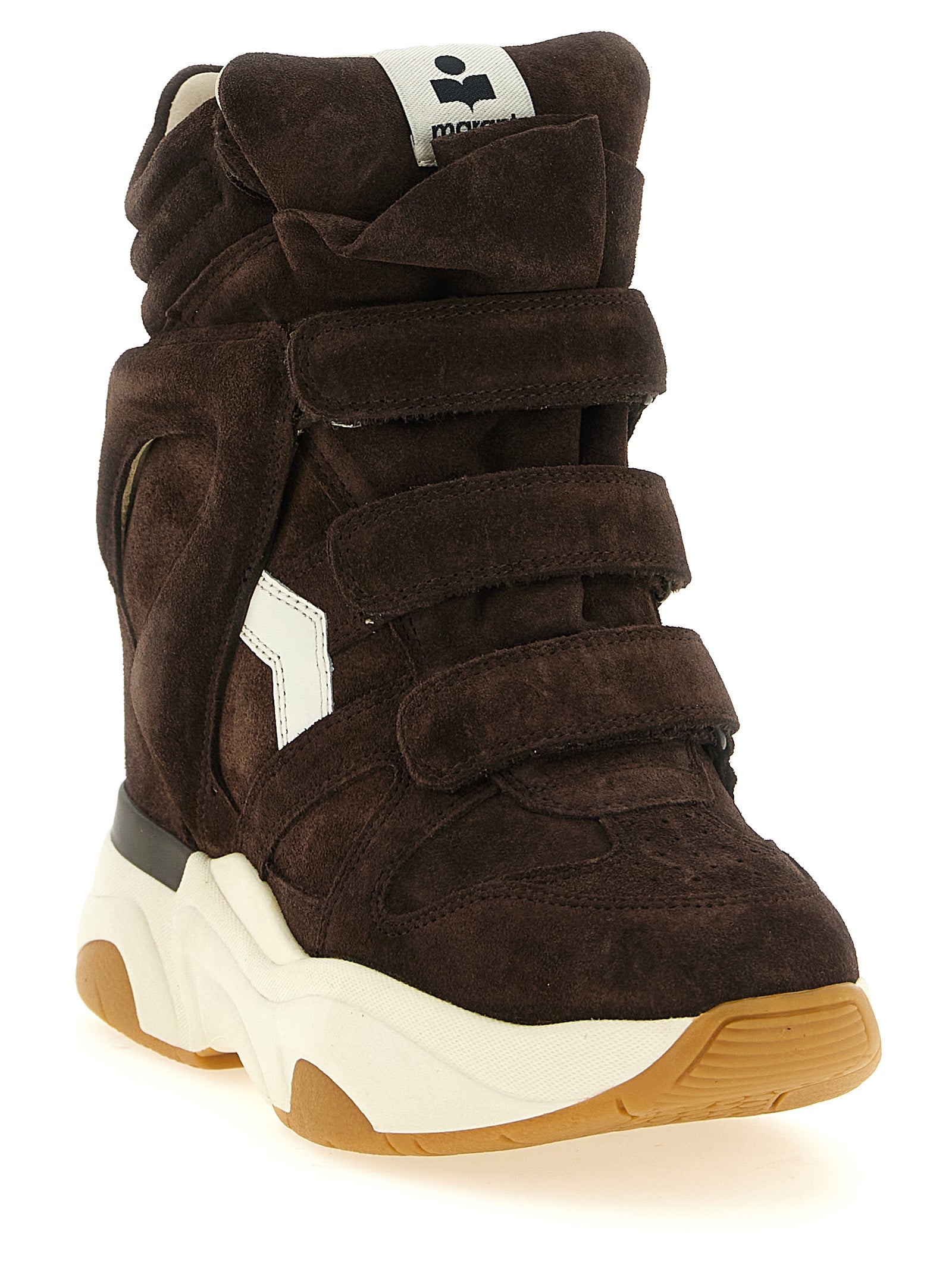 Isabel Marant Braune Kalbsleder-Sneaker im Athletic-Stil