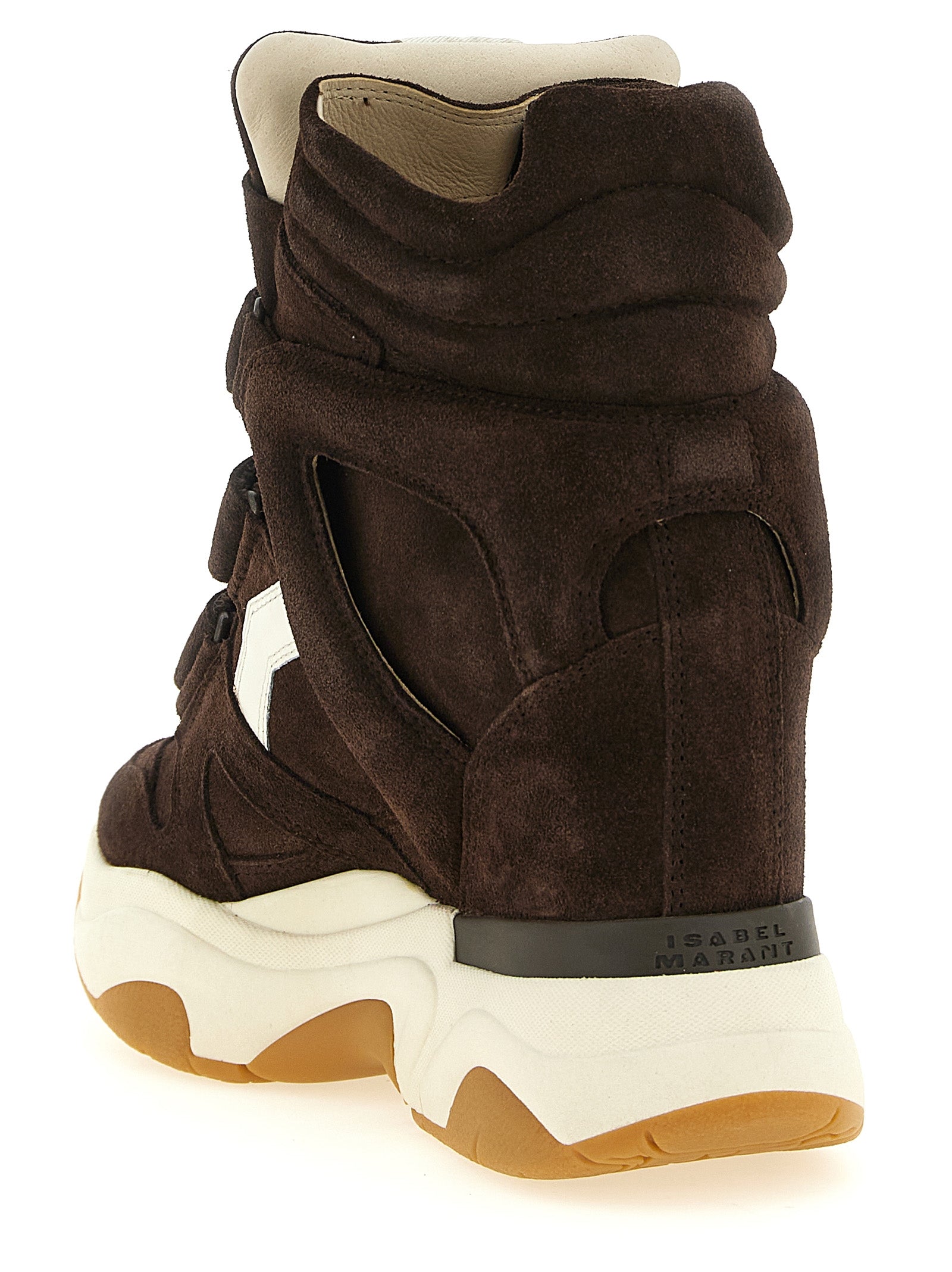 Isabel Marant Braune Kalbsleder-Sneaker im Athletic-Stil