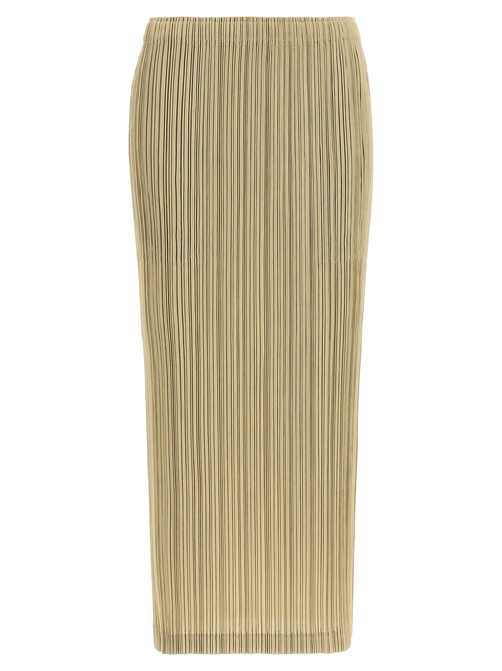 PLEATS PLEASE ISSEY MIYAKE Beiger Midirock aus Polyester