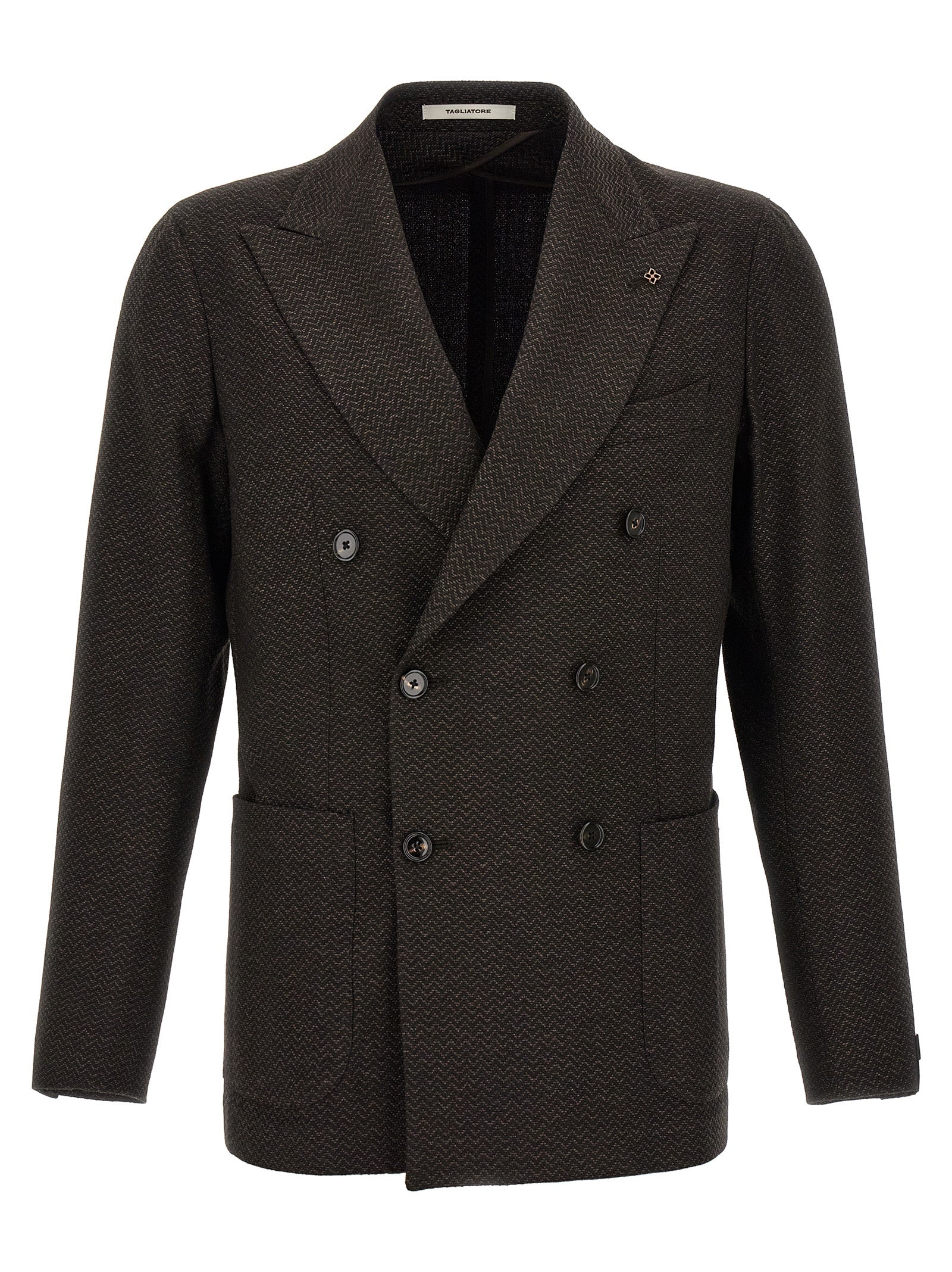 Tagliatore Brauner Blazer aus reiner Schurwolle