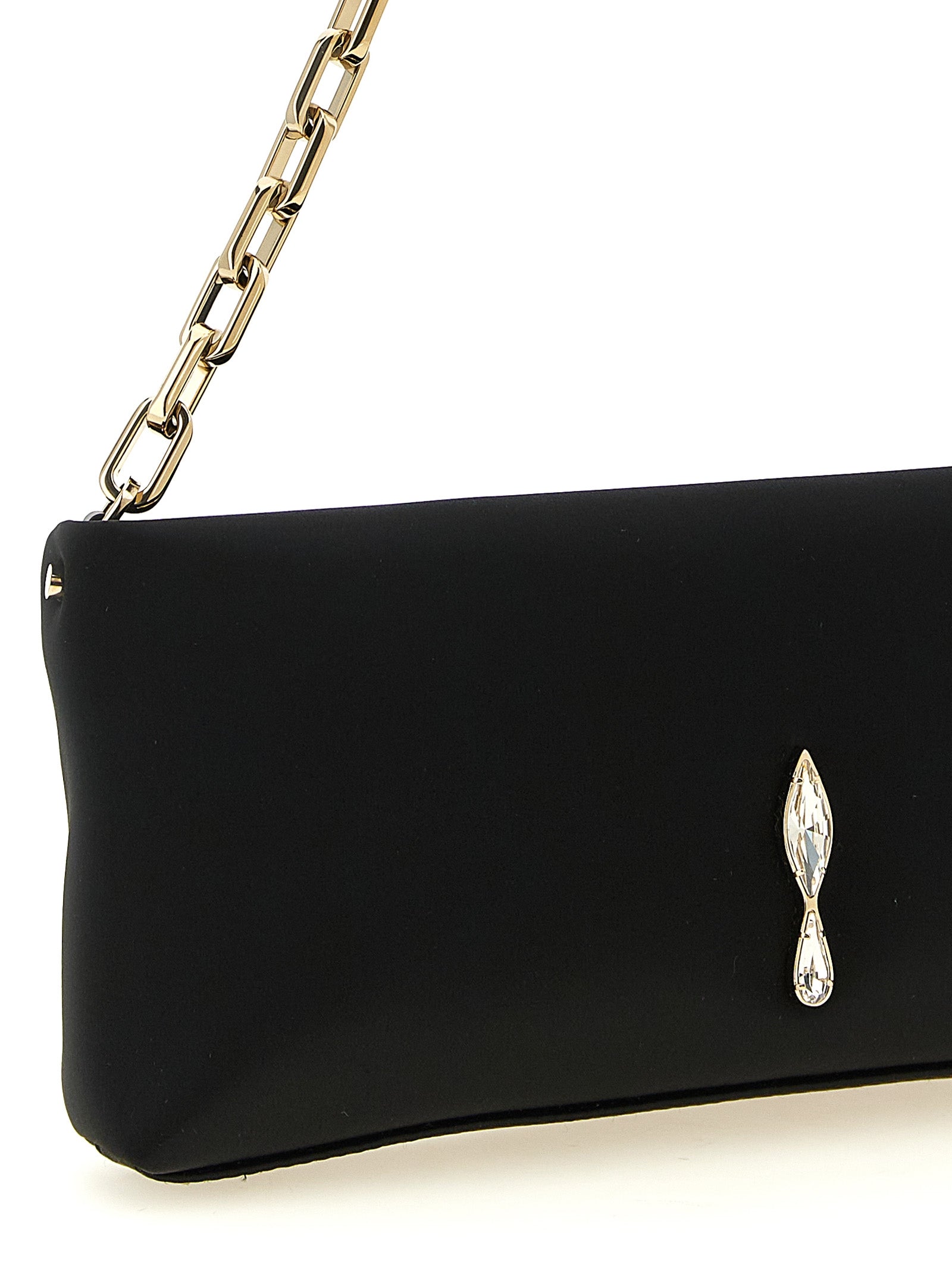 Christian Louboutin Schwarze Clutch aus Elasthan