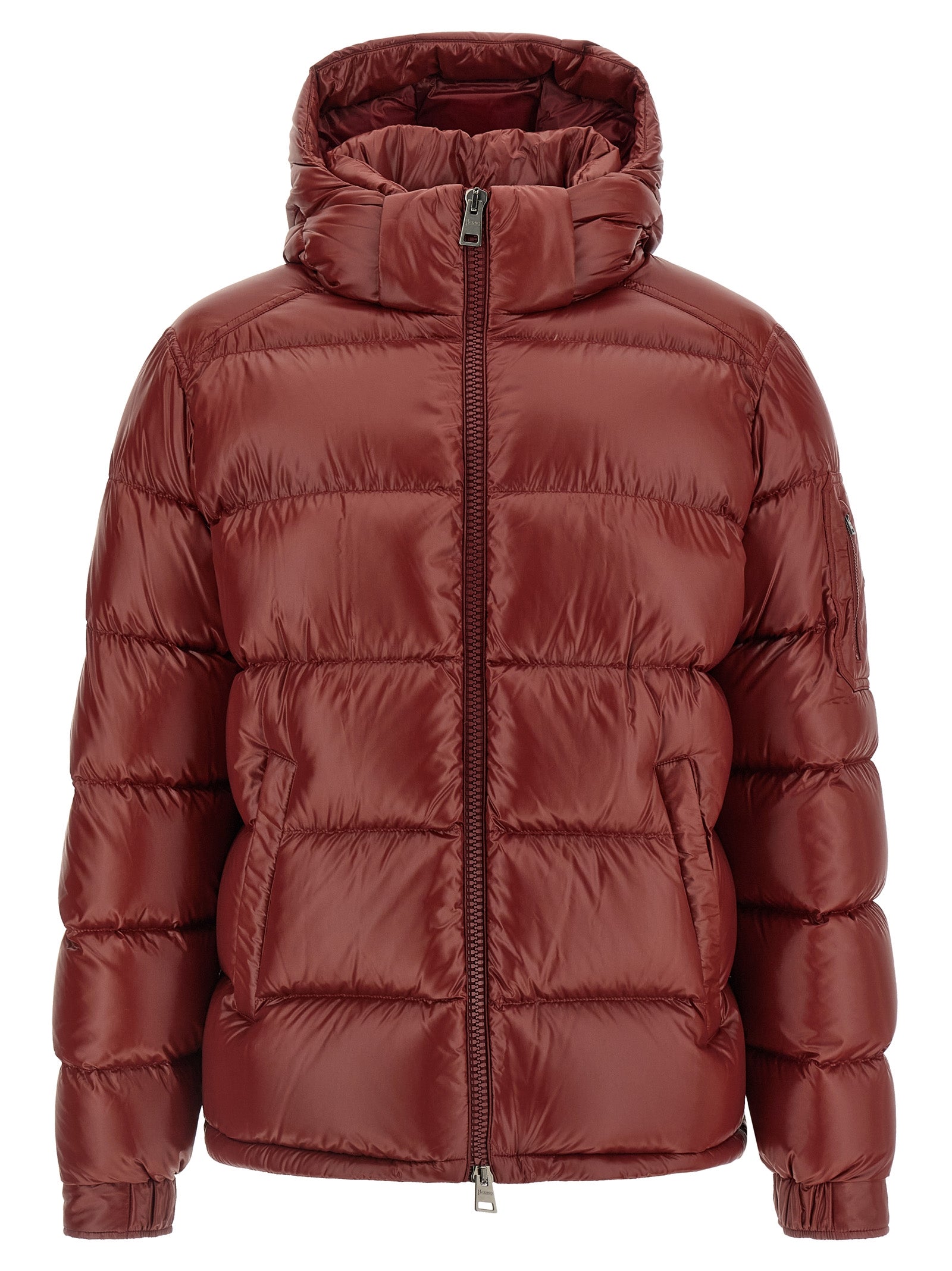 Herno Bordeaux Polyamid-Steppjacke in voller Länge