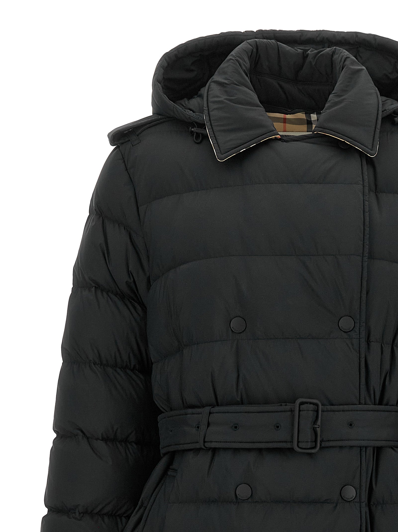 Burberry Schwarzer Polyamid-Mantel