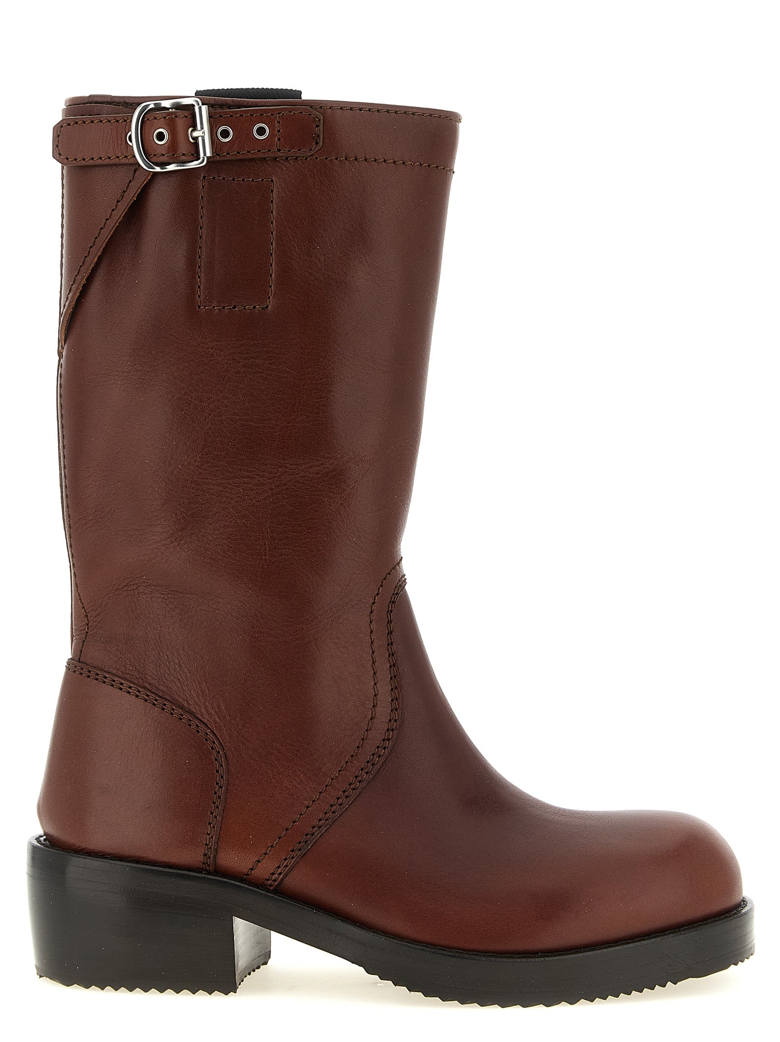 Dries Van Noten Braune Ankle Boots aus Rindsleder