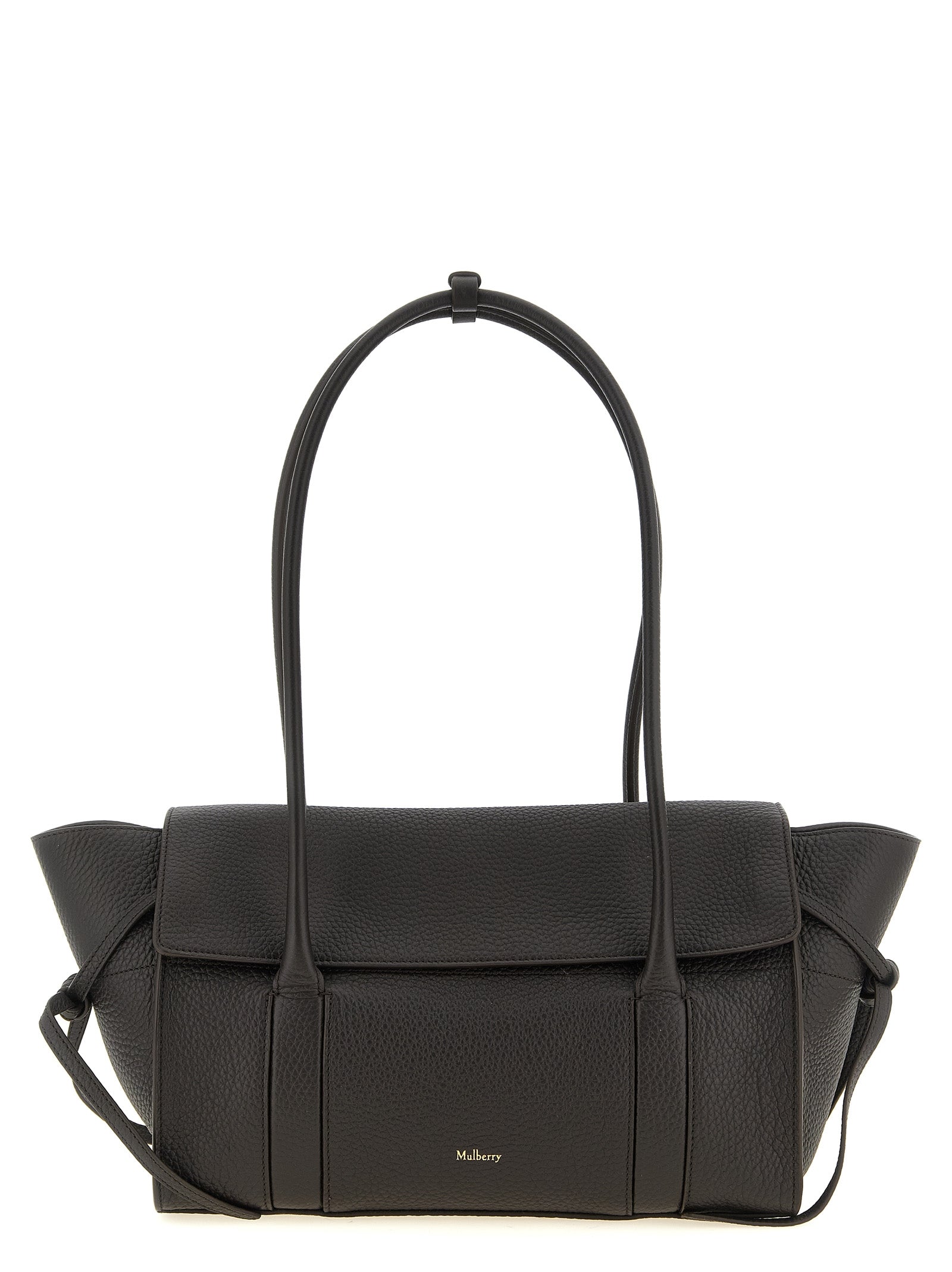 Mulberry Schwarze Kalbsleder-Schultertasche