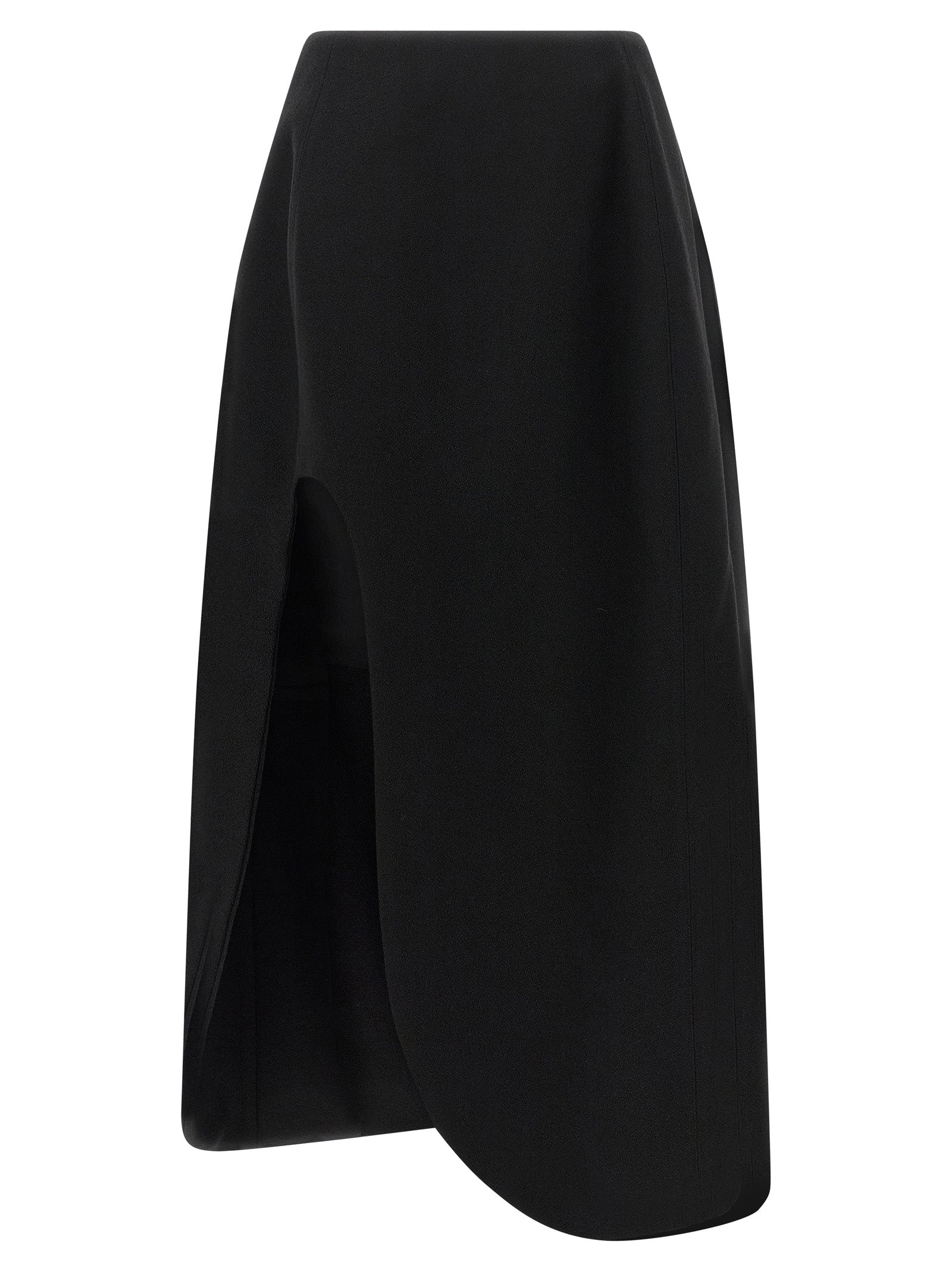 Jil Sander Schwarzer Midirock aus Schurwolle