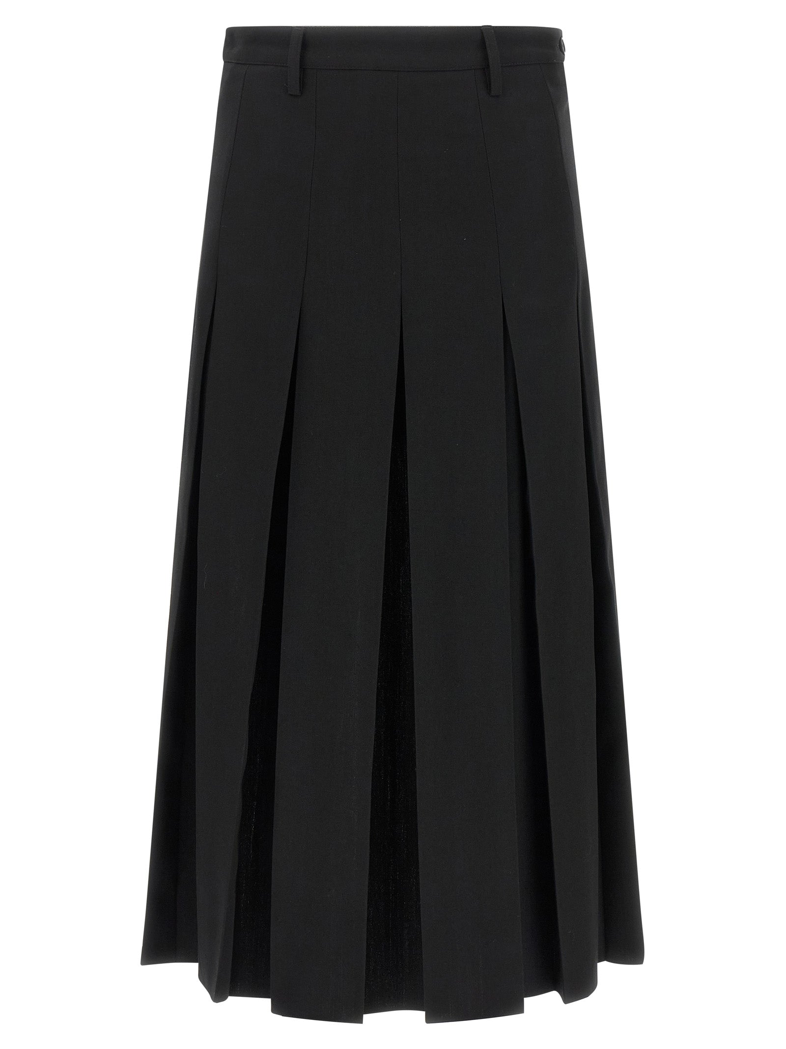 MM6 Maison Margiela Schwarzer Midirock aus Polyester