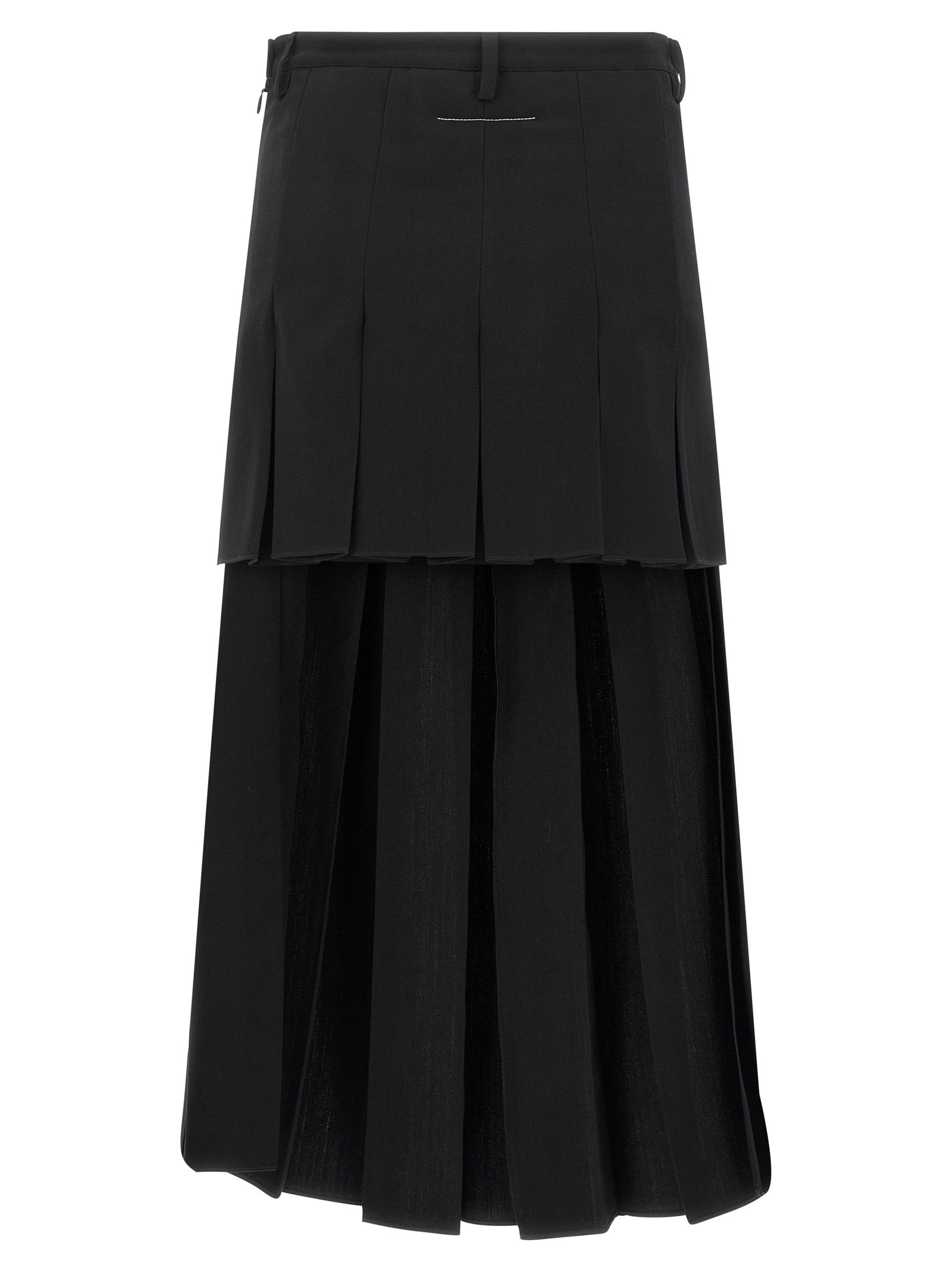 MM6 Maison Margiela Schwarzer Midirock aus Polyester