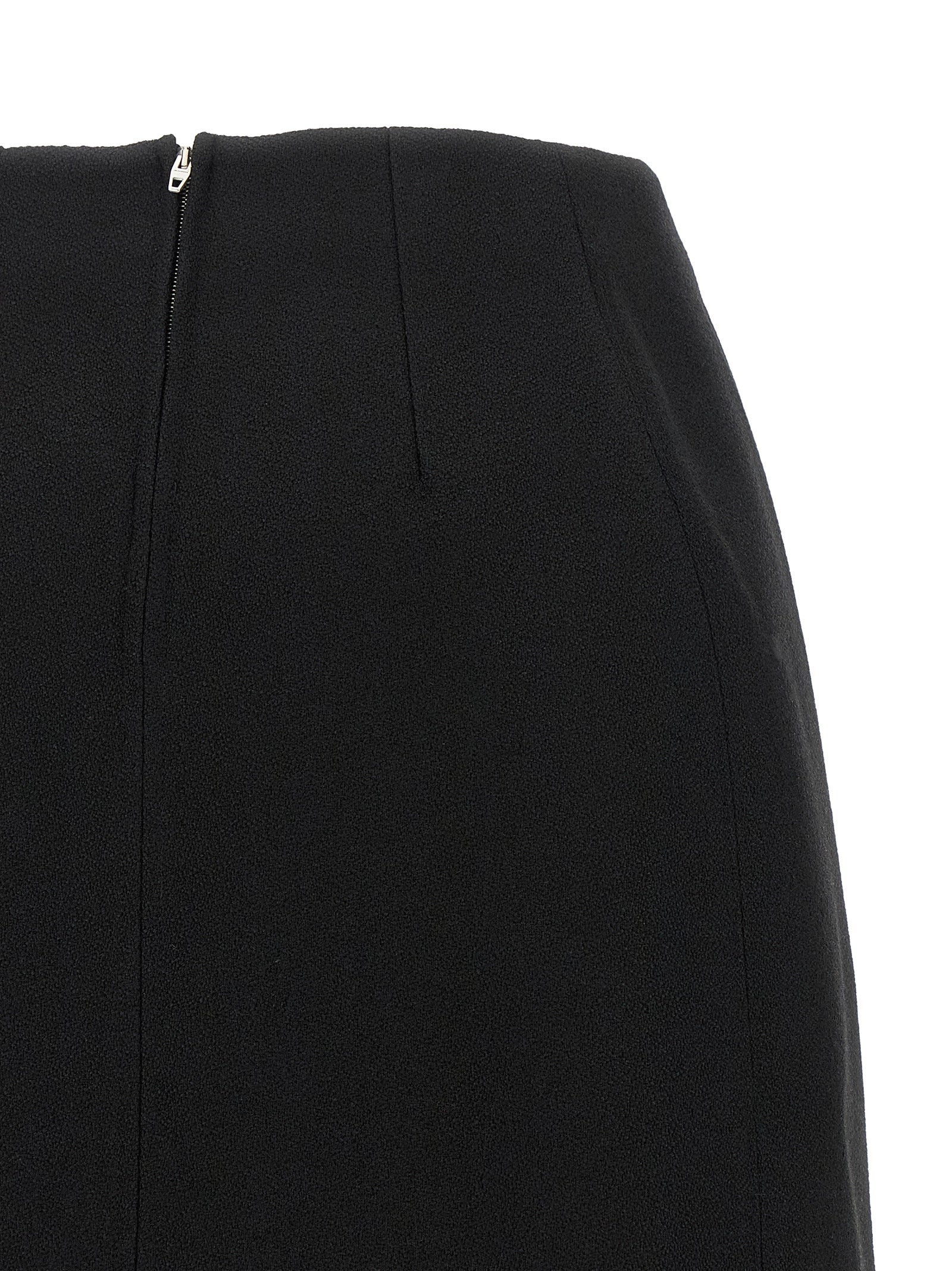 Jil Sander Schwarzer Midirock aus Schurwolle