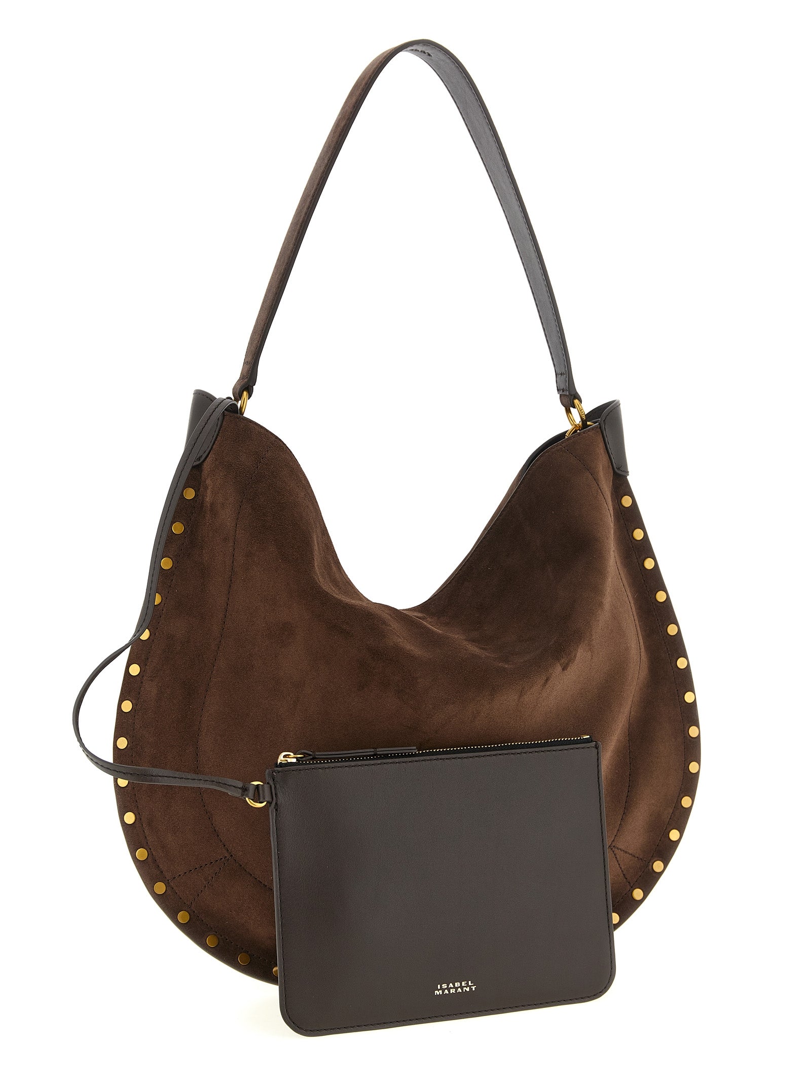 Isabel Marant Braune Schultertasche aus Rindsleder