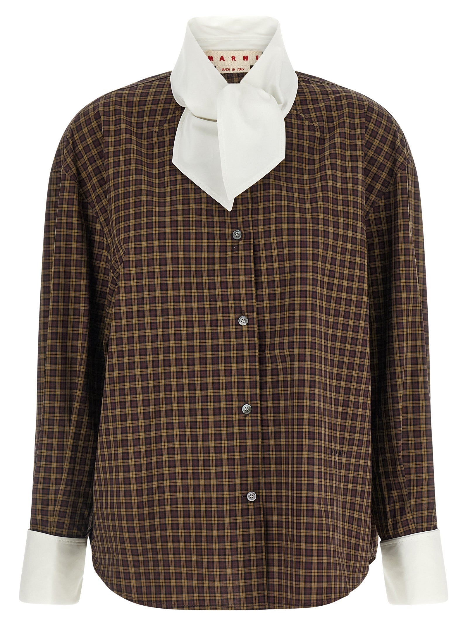 Marni Braune Baumwollbluse