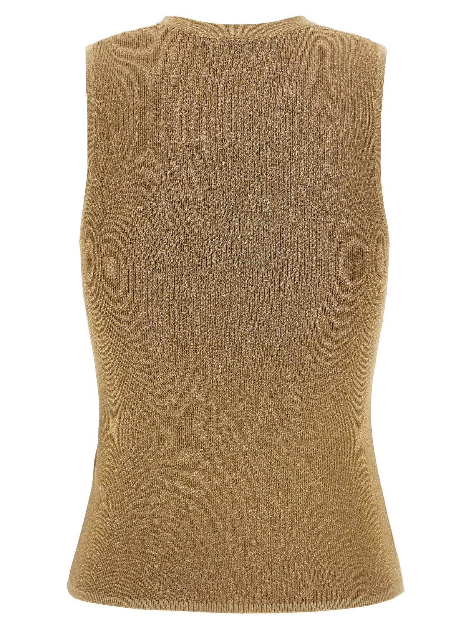 Max Mara Ärmelloses T-Shirt aus Polyamid in Gold