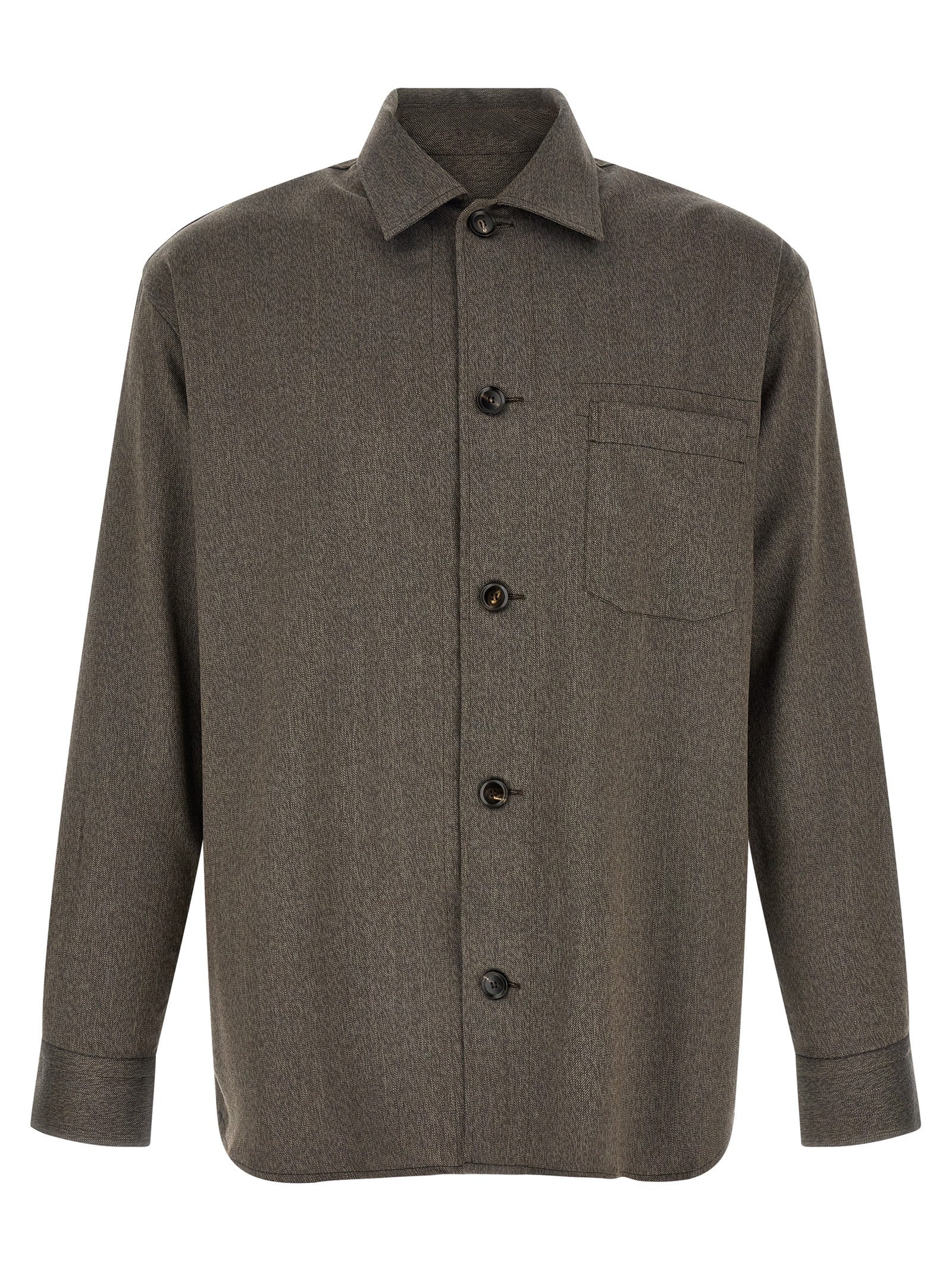 Brioni Braune Wollbluse