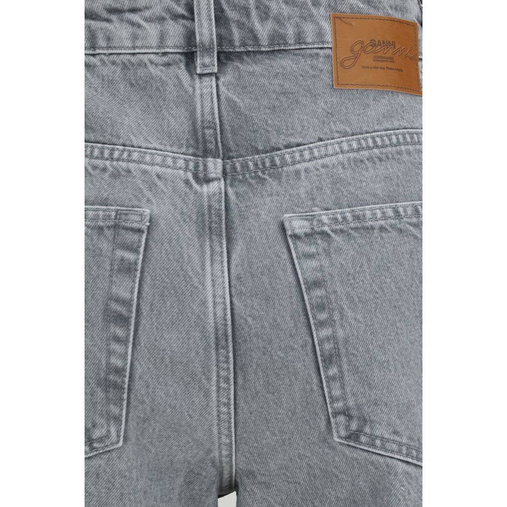 Ganni Graue Jeans aus Baumwolle im geraden Schnitt