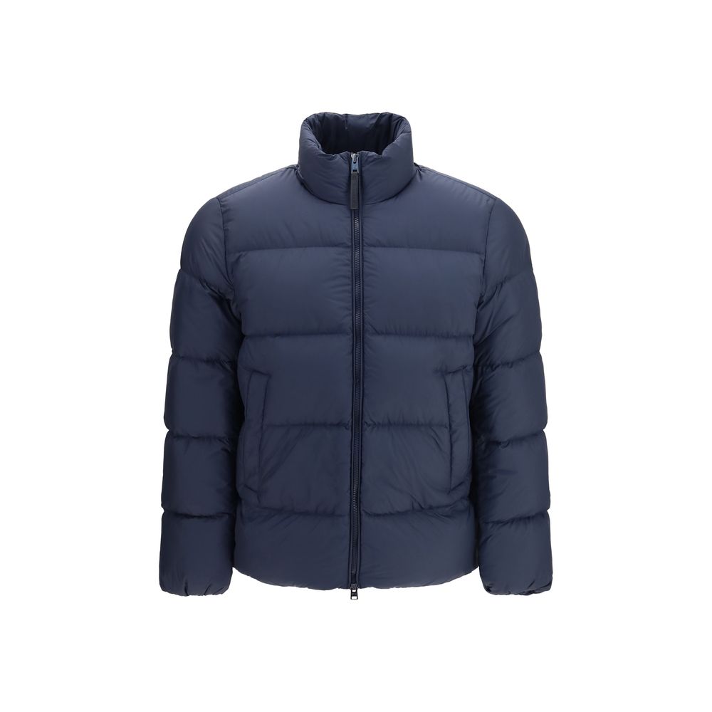 Woolrich Blaue Daunenjacke in voller Länge