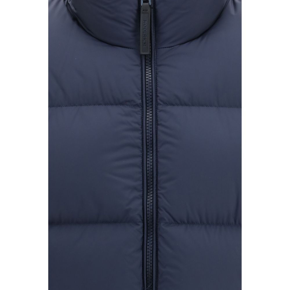 Woolrich Blaue Daunenjacke in voller Länge