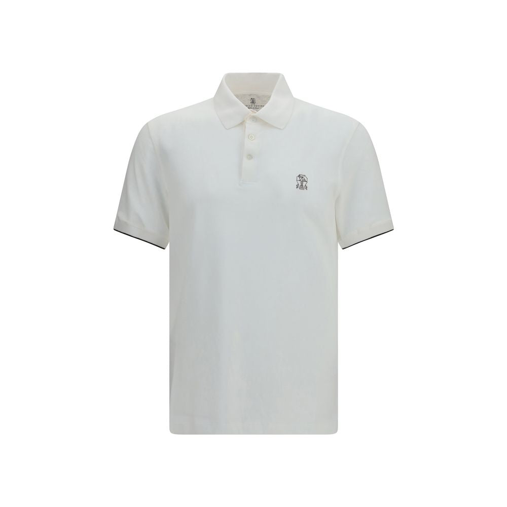 Brunello Cucinelli Weißes Poloshirt aus Baumwolle