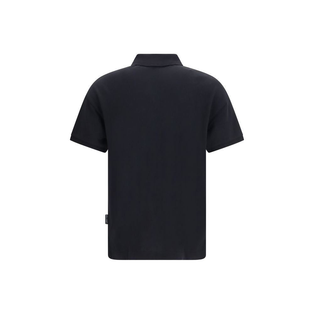 Palm Angels Schwarzes Baumwoll-Poloshirt