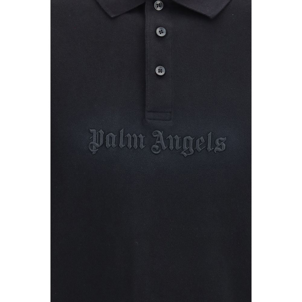 Palm Angels Schwarzes Baumwoll-Poloshirt