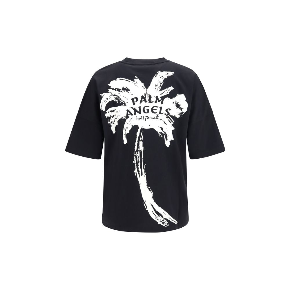 Palm Angels Schwarzes Baumwoll-T-Shirt
