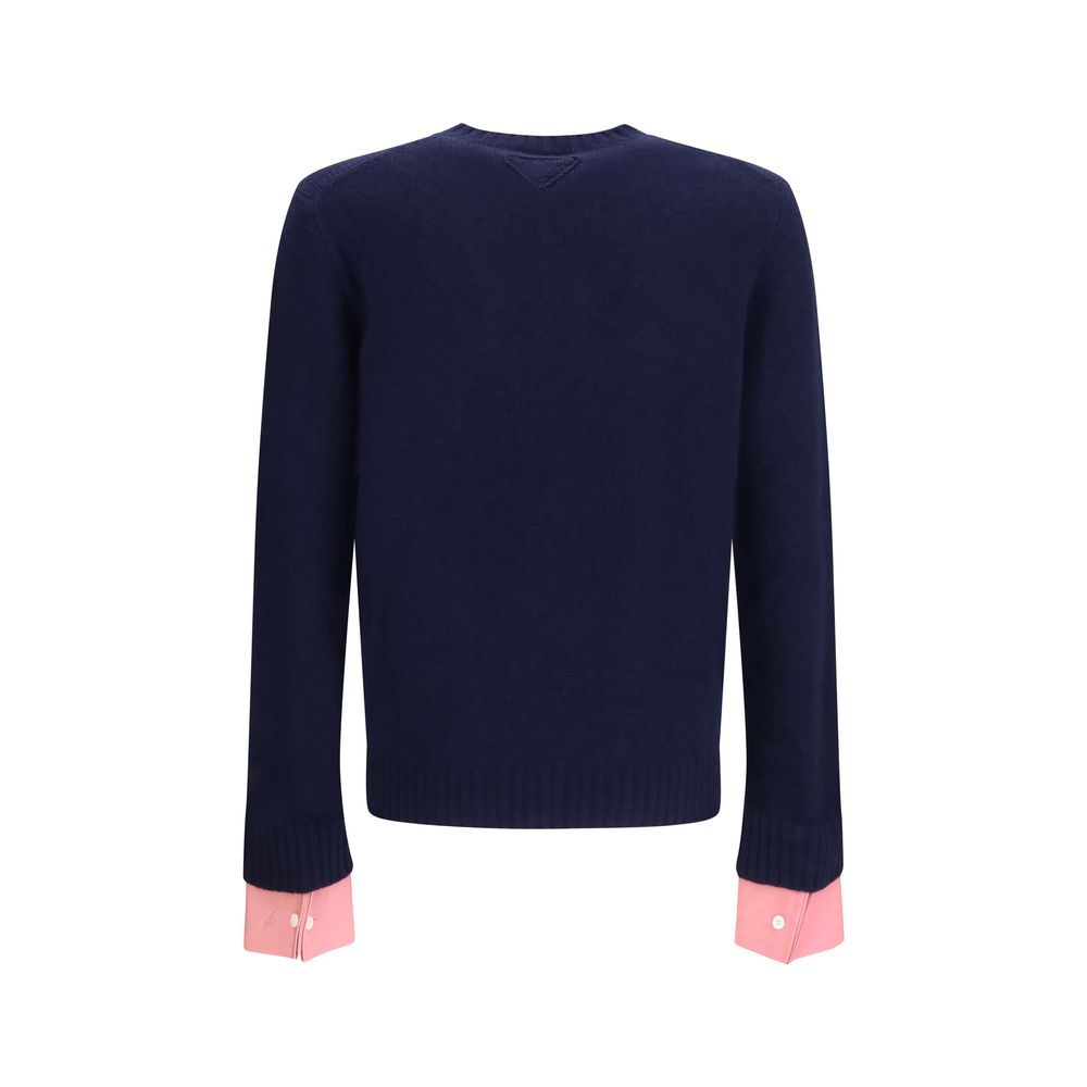 Prada Blauer Wollpullover Oves Aries