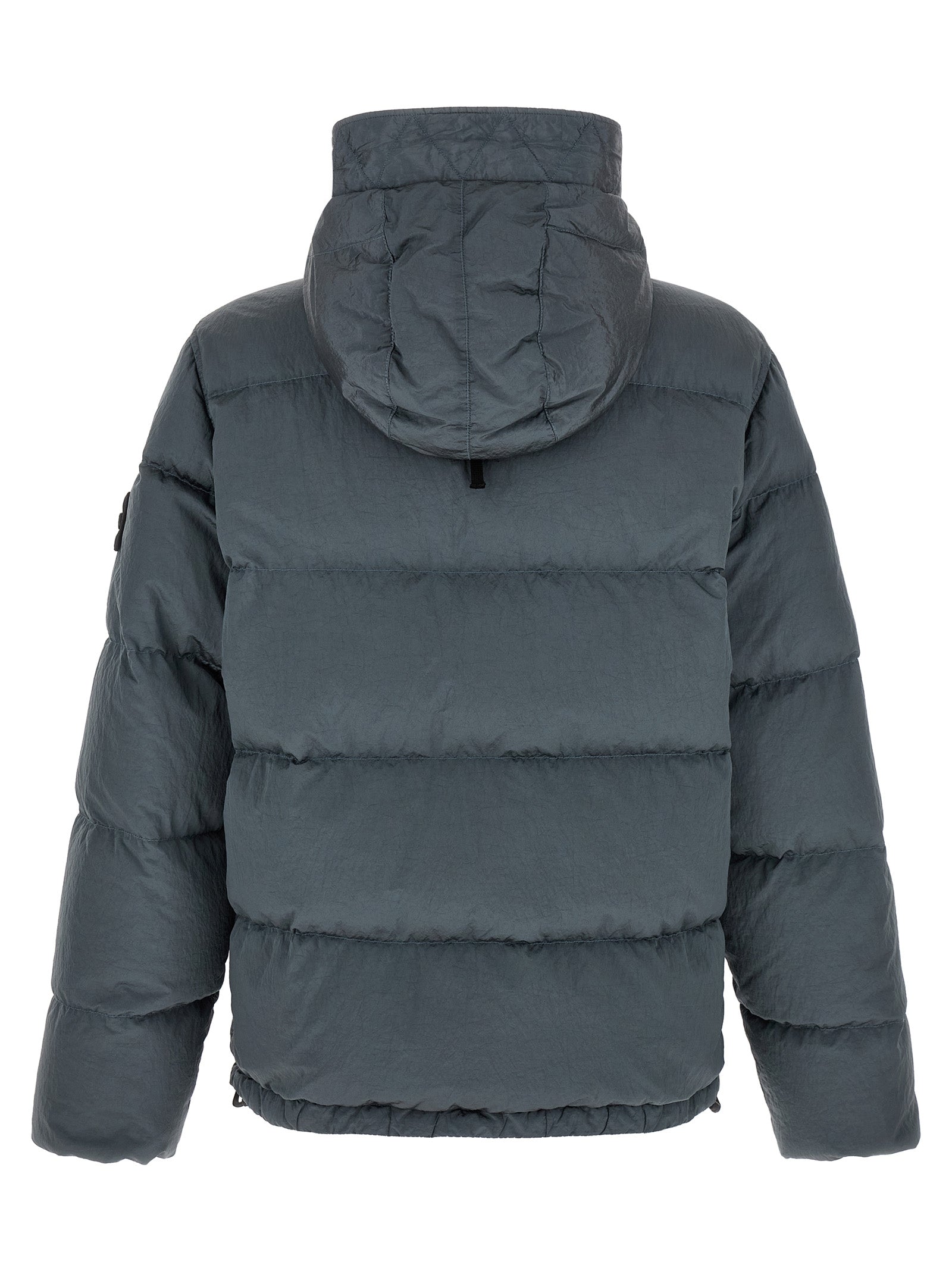 Stone Island Graue Polyamid-Jacke in voller Länge