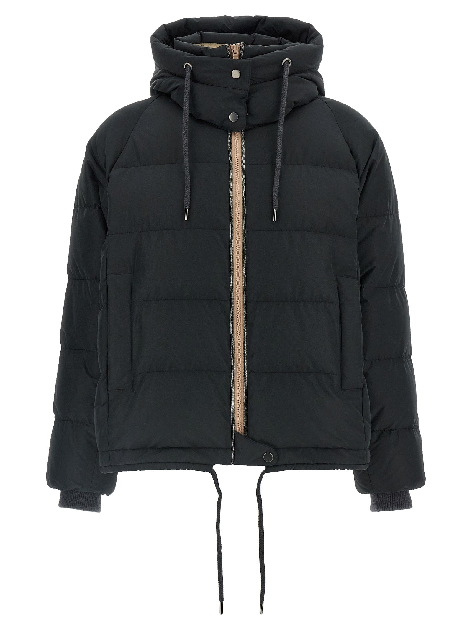 Brunello Cucinelli Schwarze Baumwoll-Shell-Jacke