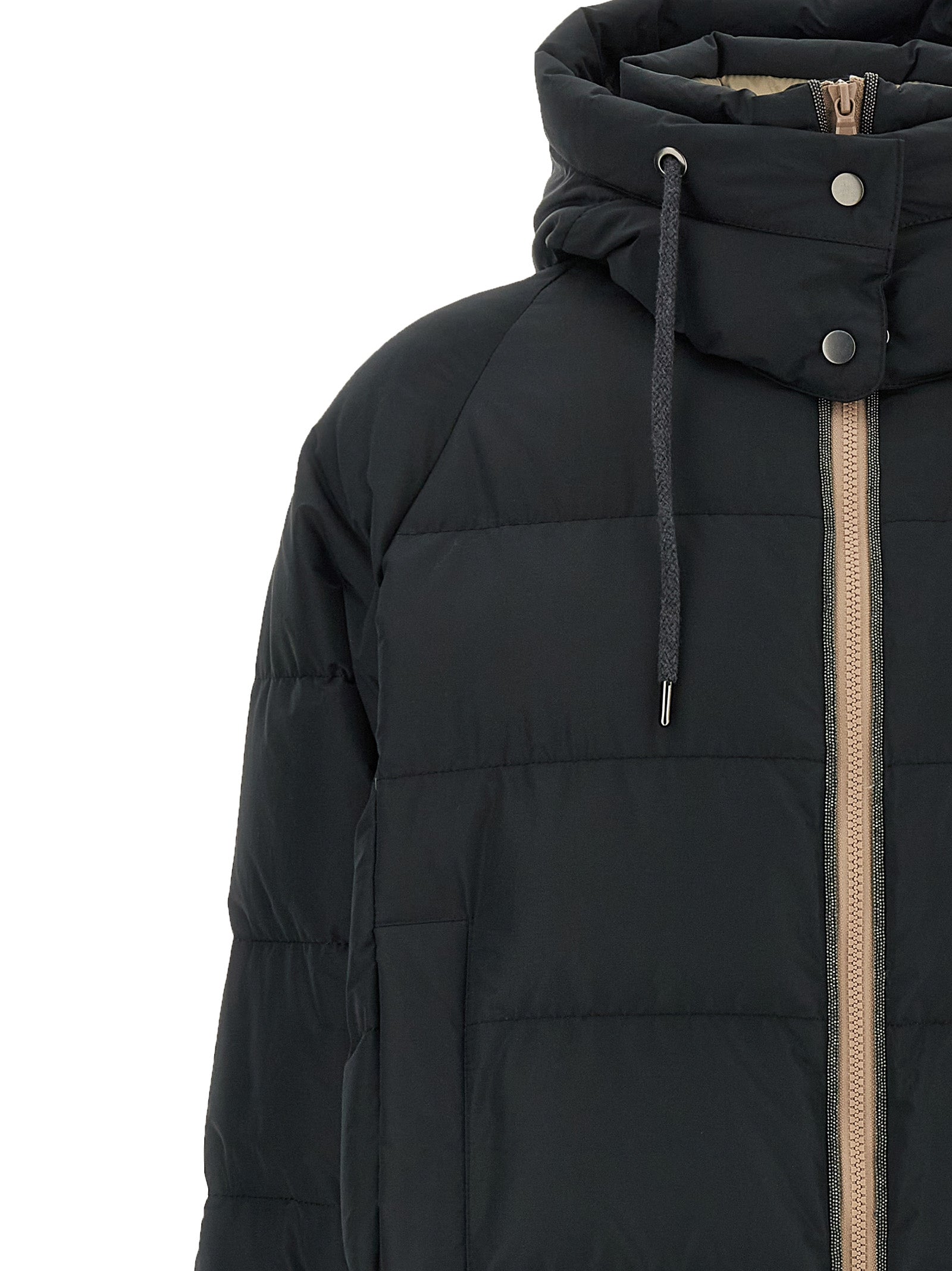 Brunello Cucinelli Schwarze Baumwoll-Shell-Jacke