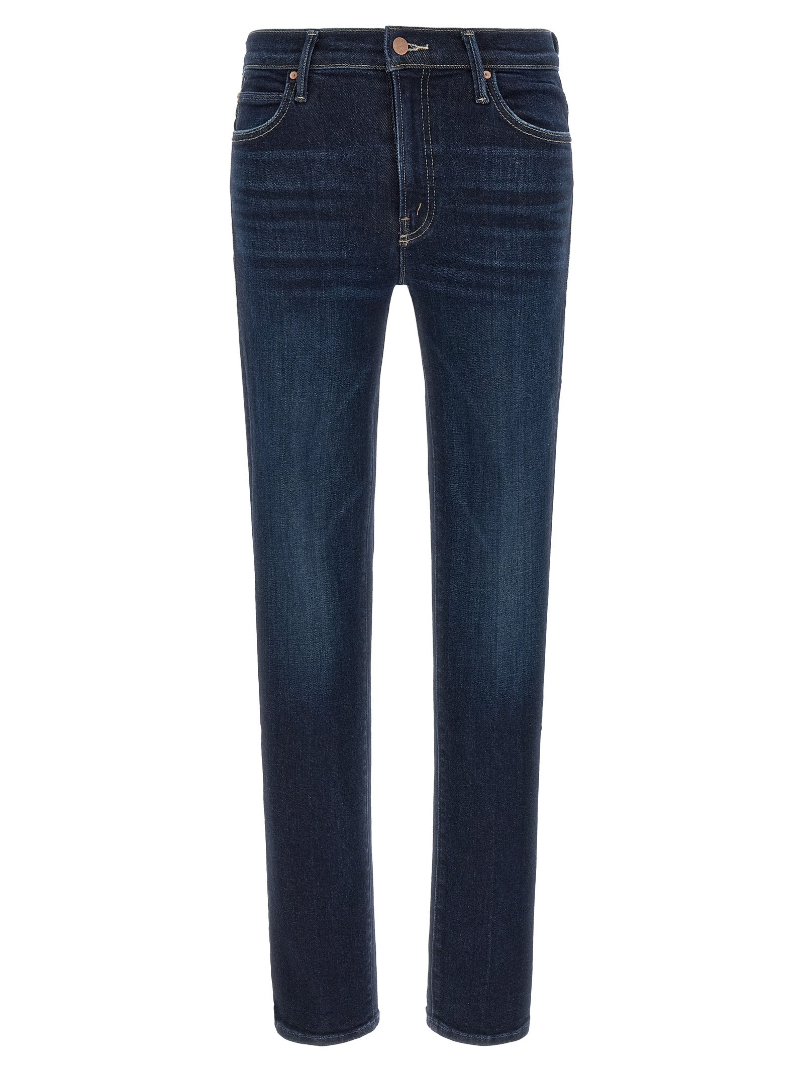 Mother Denim Blaue Jeans aus Baumwolle im geraden Schnitt