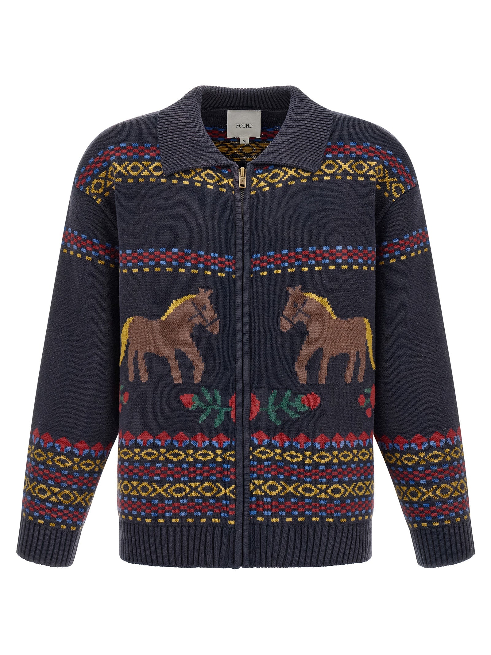 FOUND Blauer Baumwollcardigan