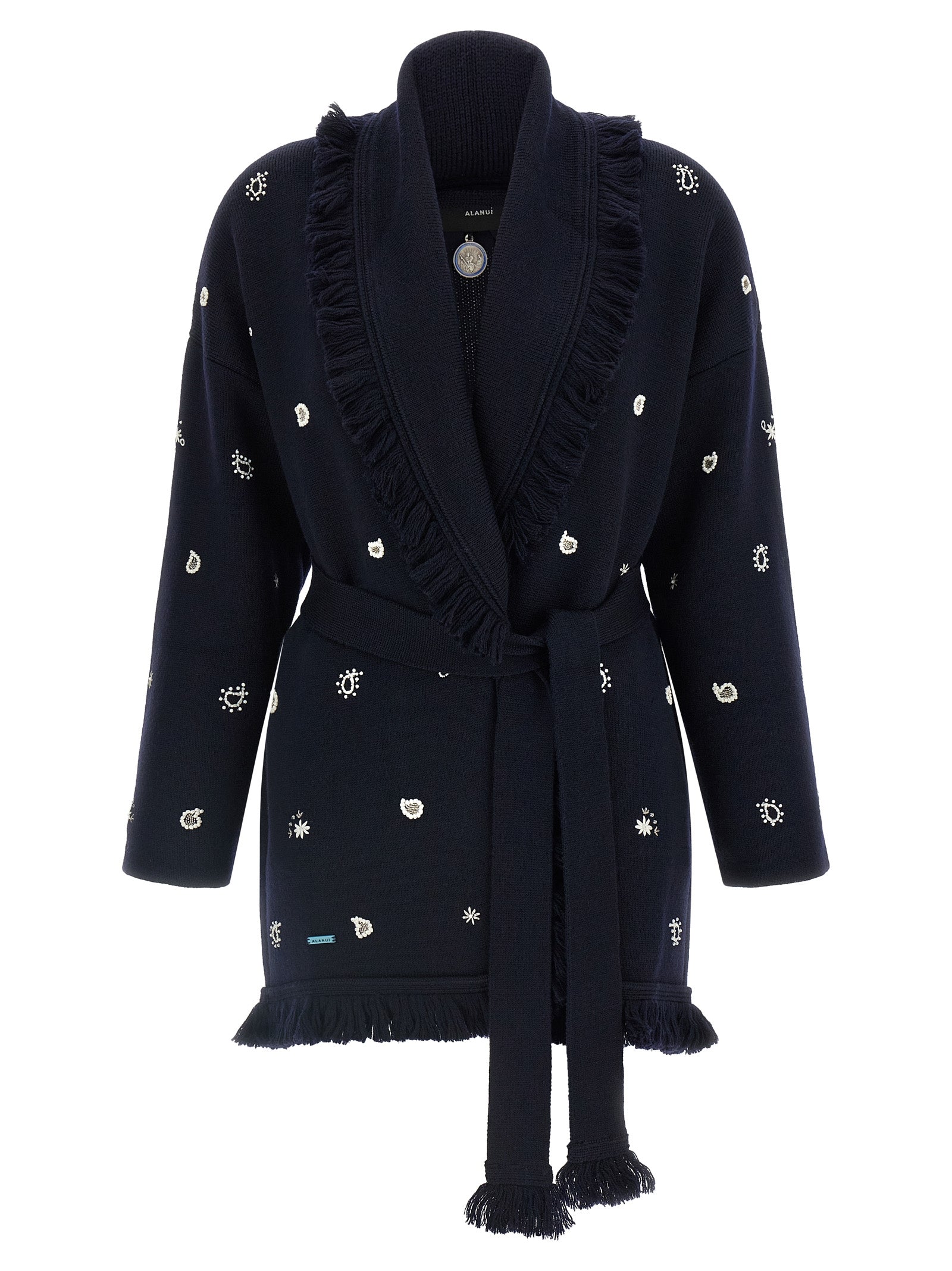 Alanui Blauer Cardigan aus Schurwolle