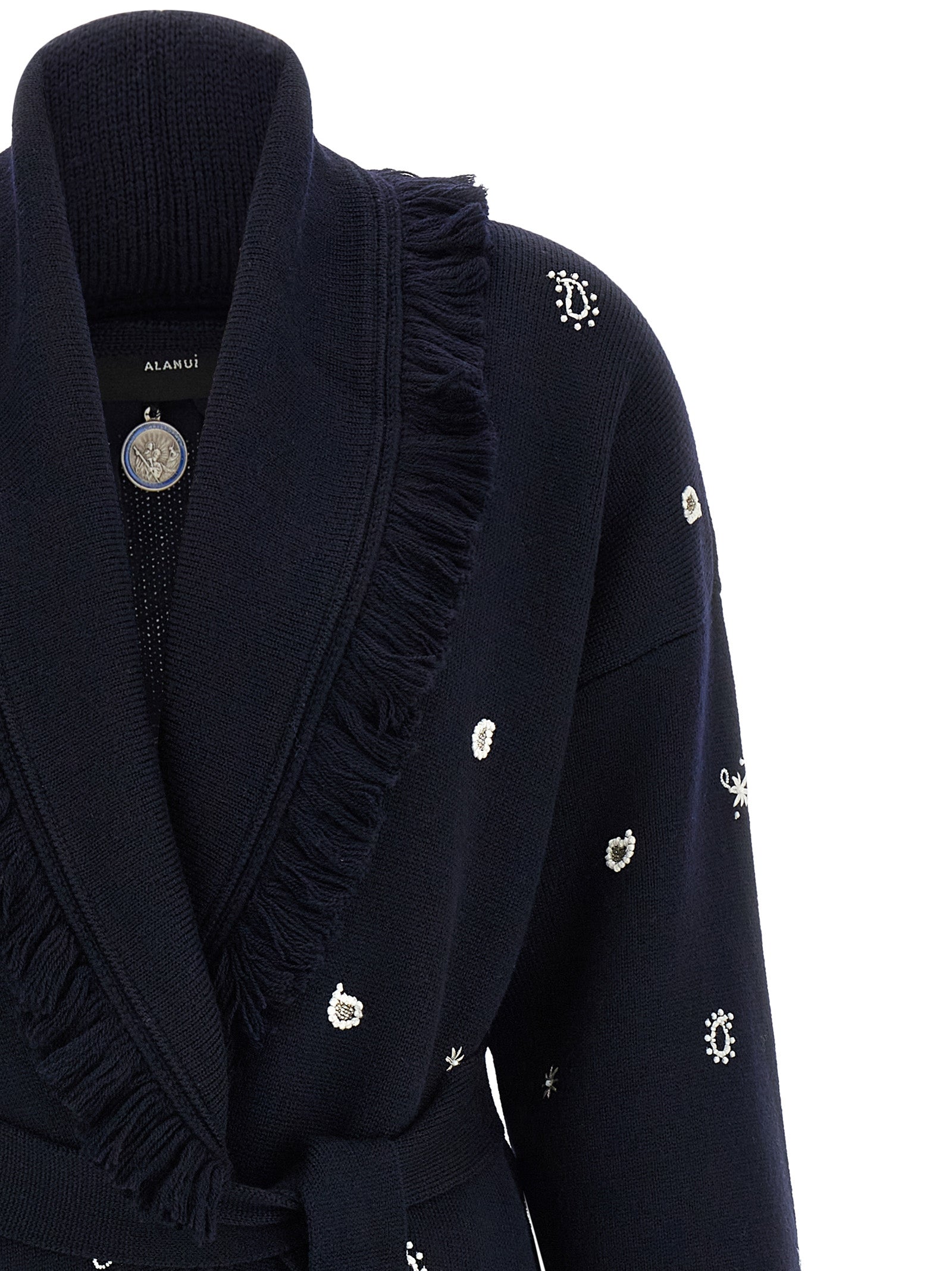 Alanui Blauer Cardigan aus Schurwolle
