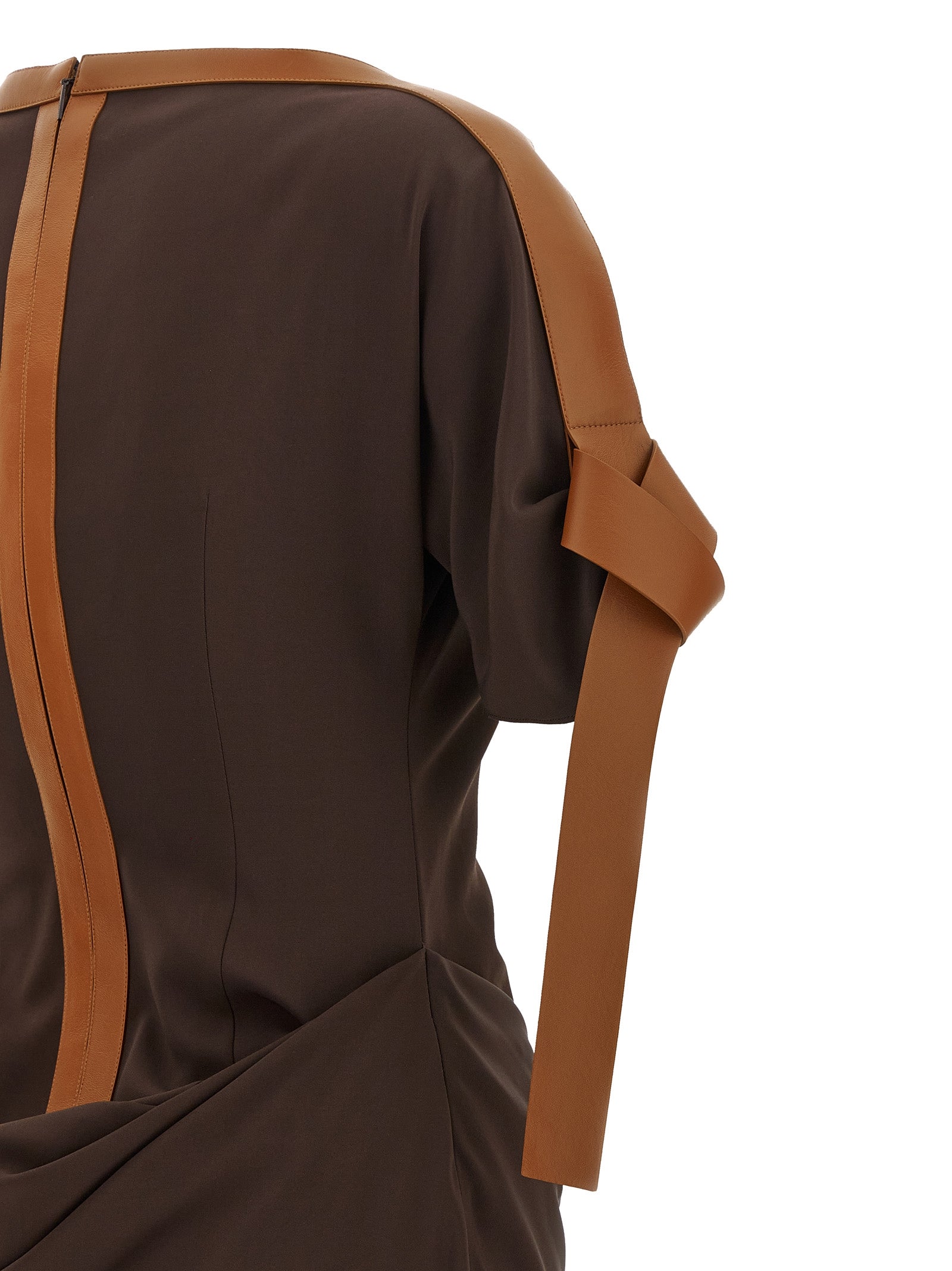 Ferragamo Braunes Viskose-Maxikleid