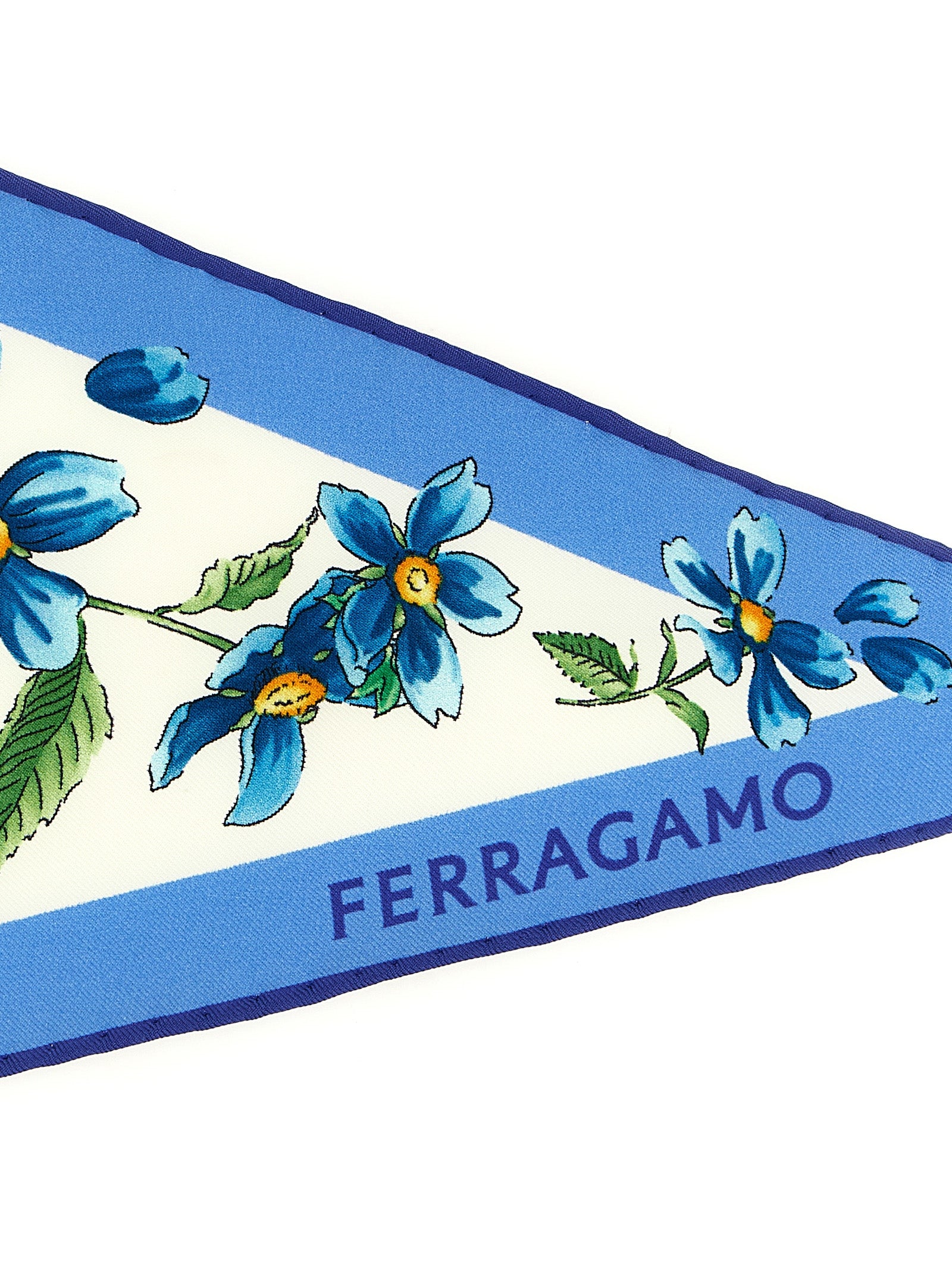 Ferragamo Blaues Seidentuch