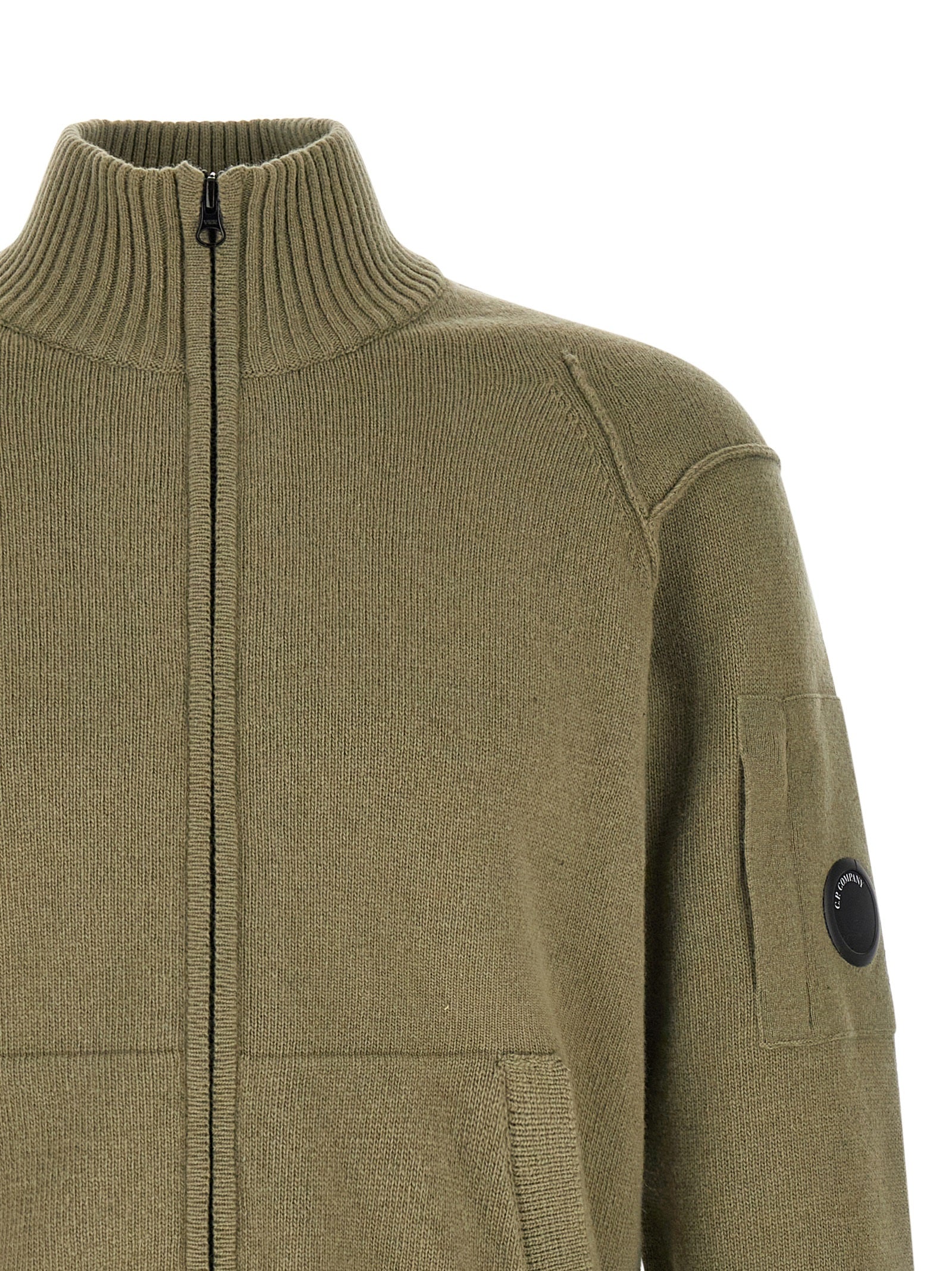 C.P. Company Zweifarbige Wollstrickjacke