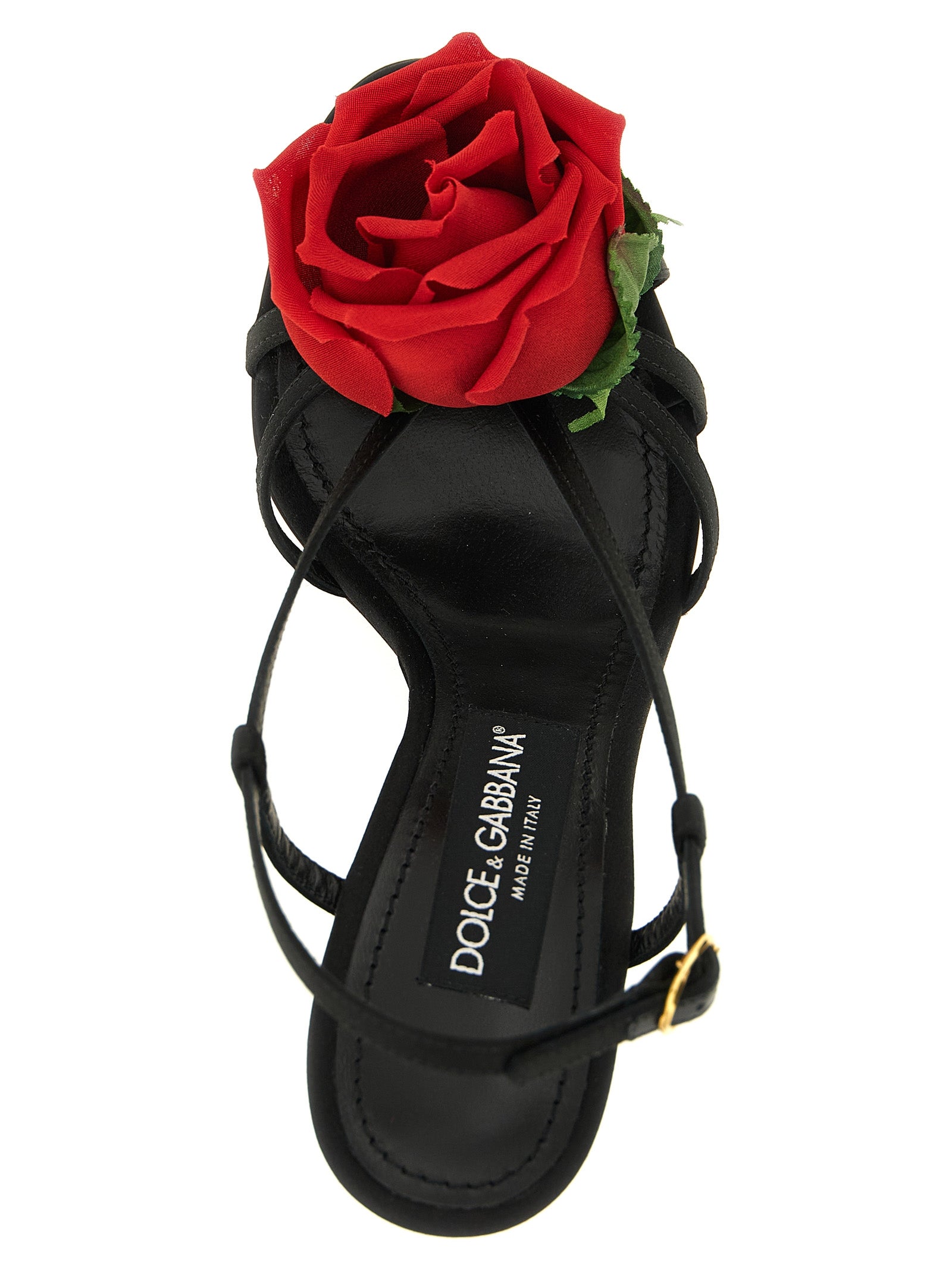 Dolce & Gabbana Schwarze Sandalen mit Stilettoabsatz aus Viskose