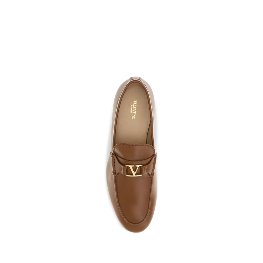 Valentino Garavani Braune Lammleder Ovis Aries Slipper-Loafer