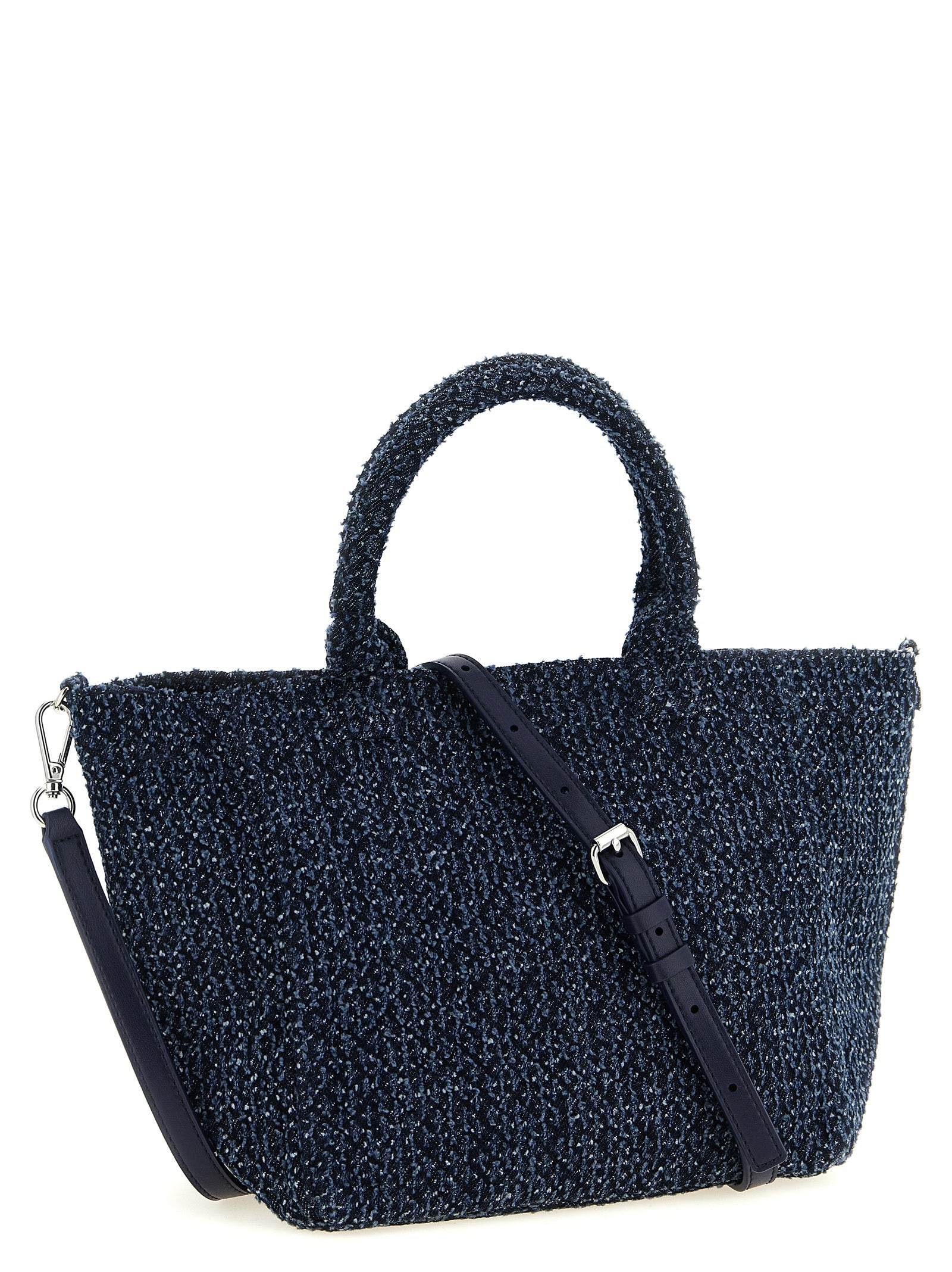 Ganni Blaue Tote Bag aus Bio-Baumwolle